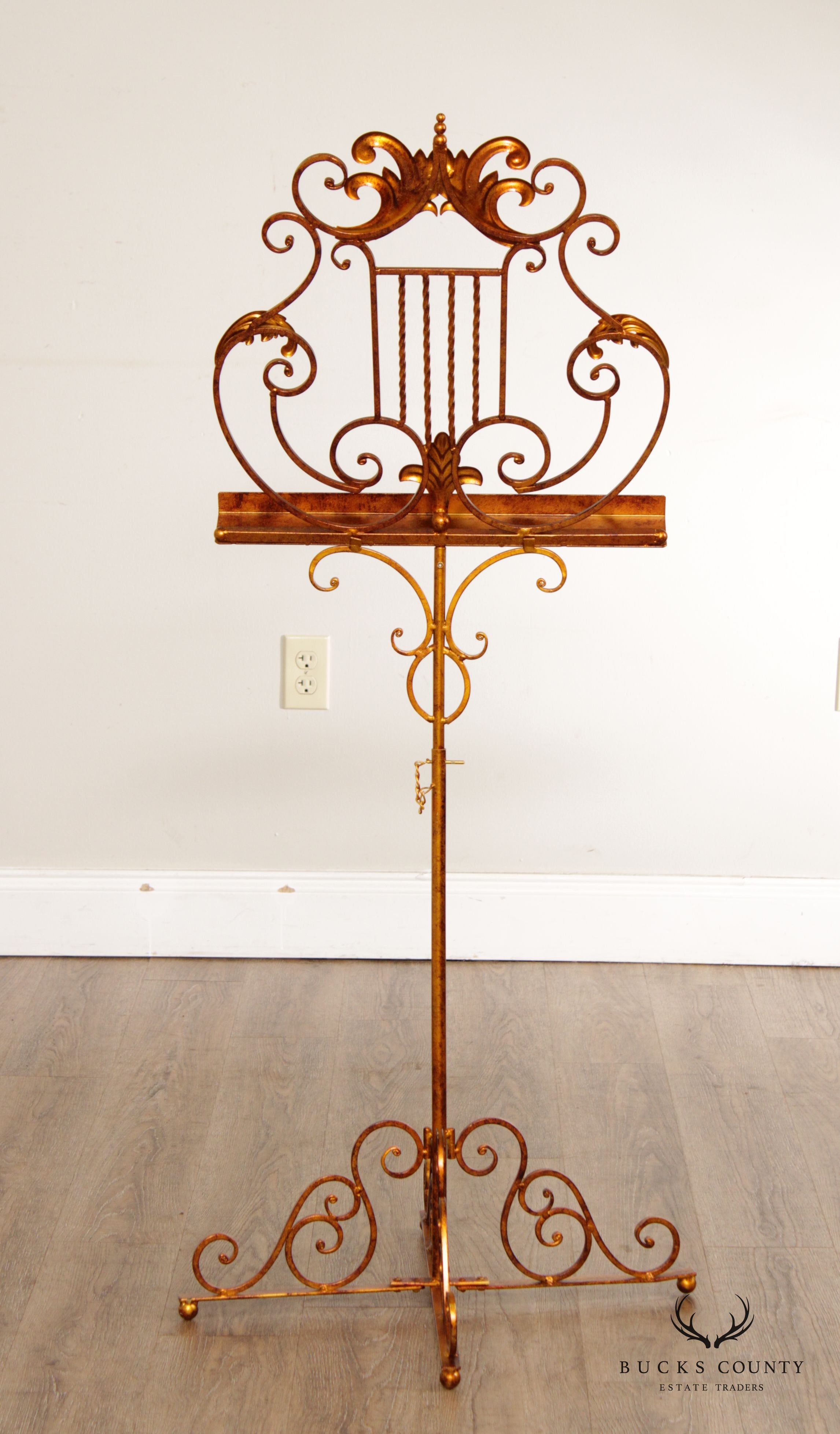 Victorian Style Italian Gilt Metal Music Stand