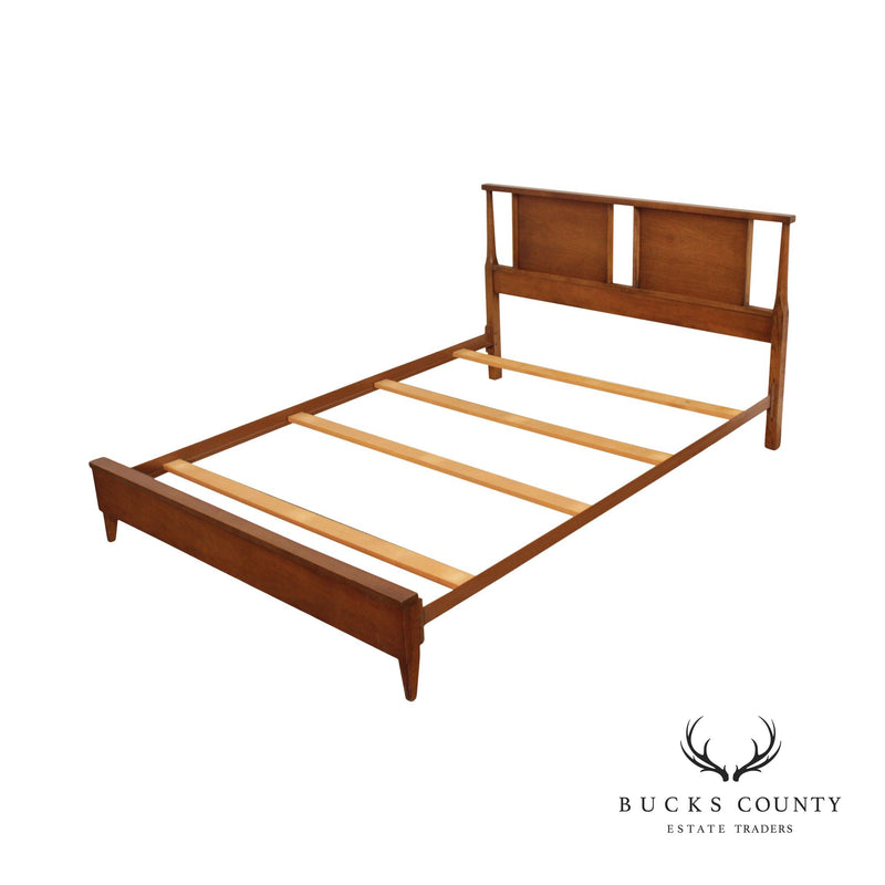 Mid Century Modern Full Size Walnut Bed Frame