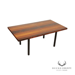 Mid Century Modern Mixed Wood Expandable Dining Table