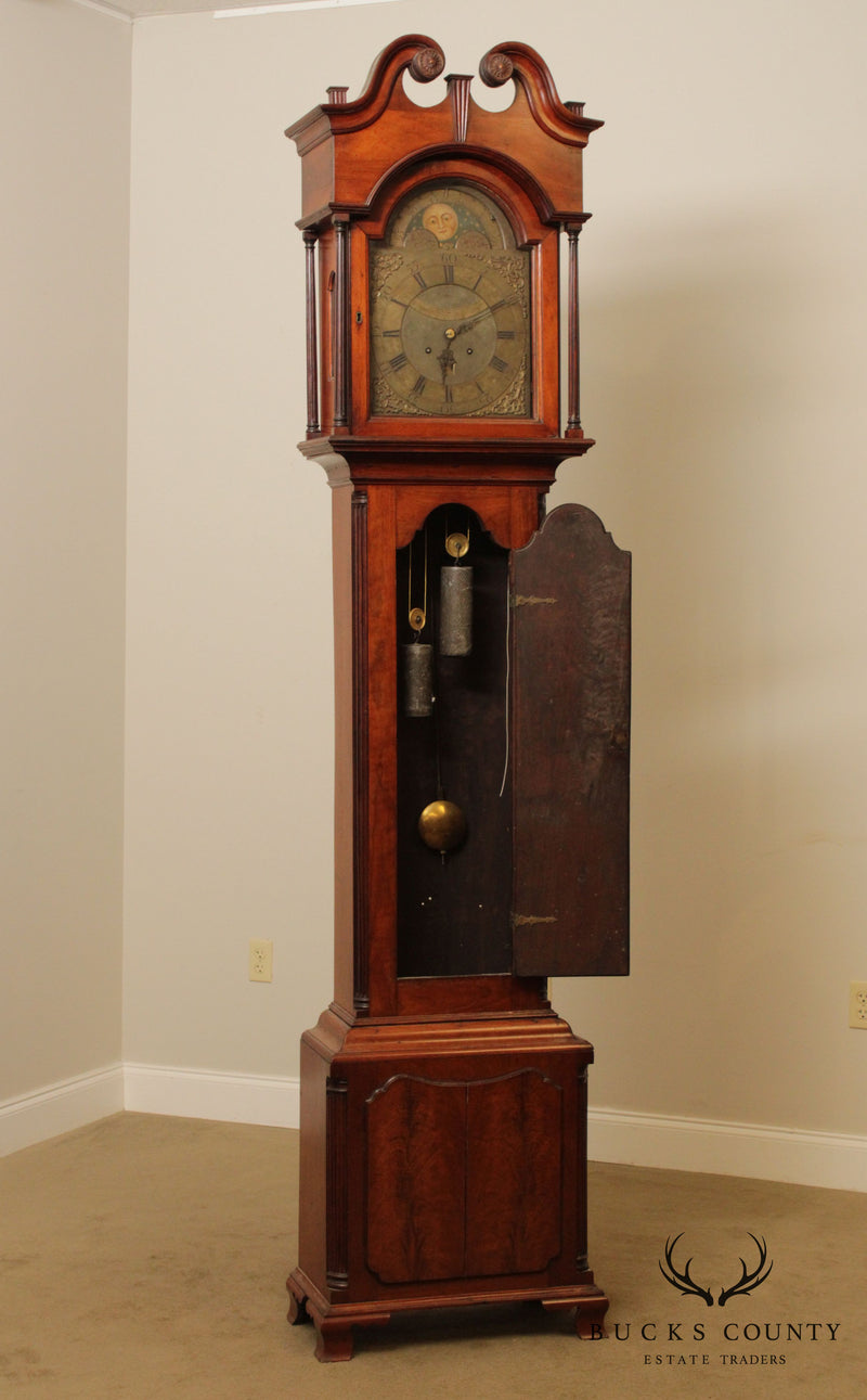 Frederick Dominick 18th Century Mahogany Chippendale Tall Case Clock