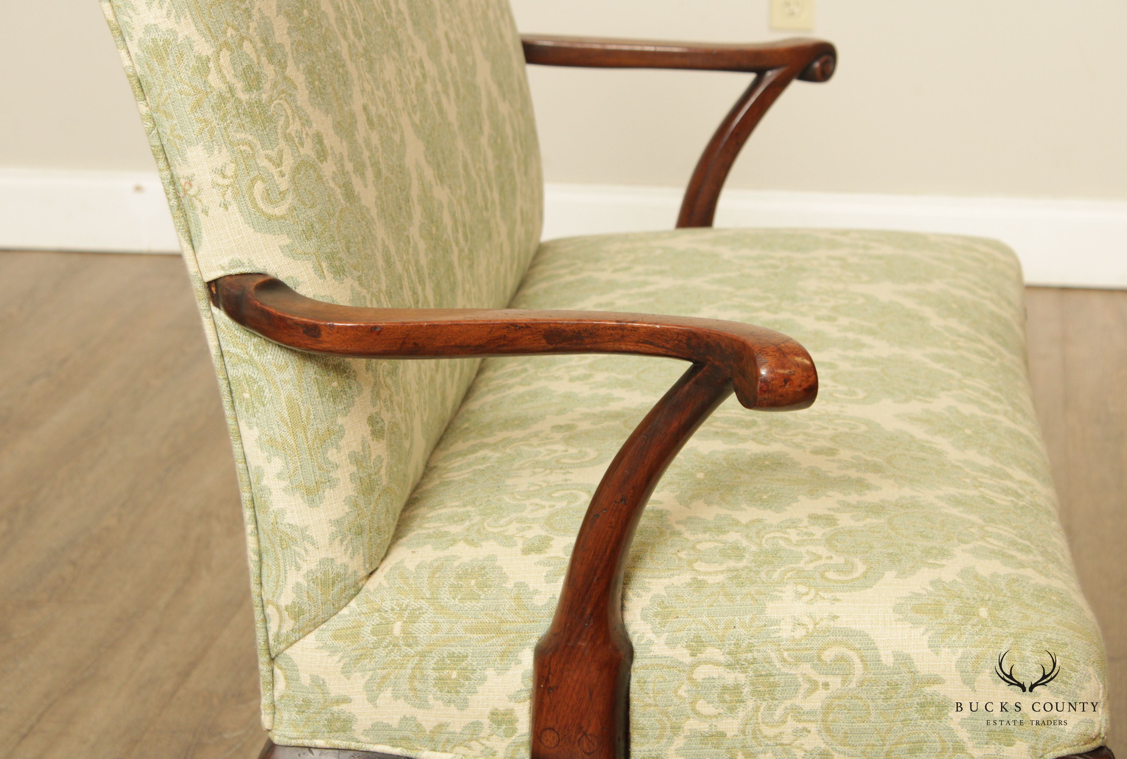 Antique Irish Georgian Style Mahogany Settee