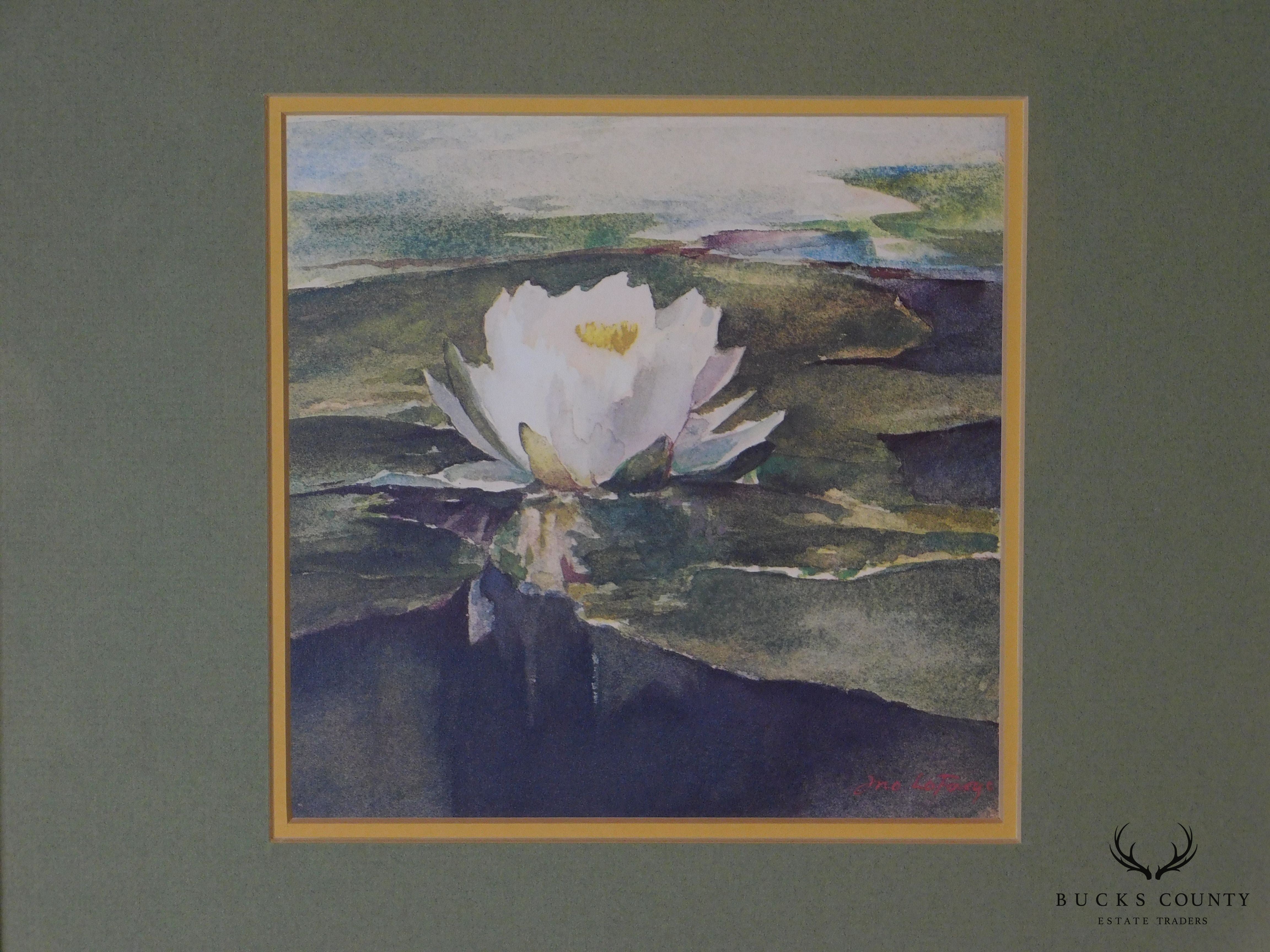 "Water Lily in Sunlight" John La Farge Fine Art Framed Print