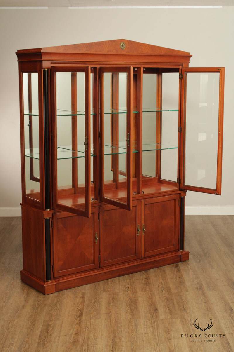 Ethan Allen Medallion Collection Large Illuminated China Cabinet Breakfront
