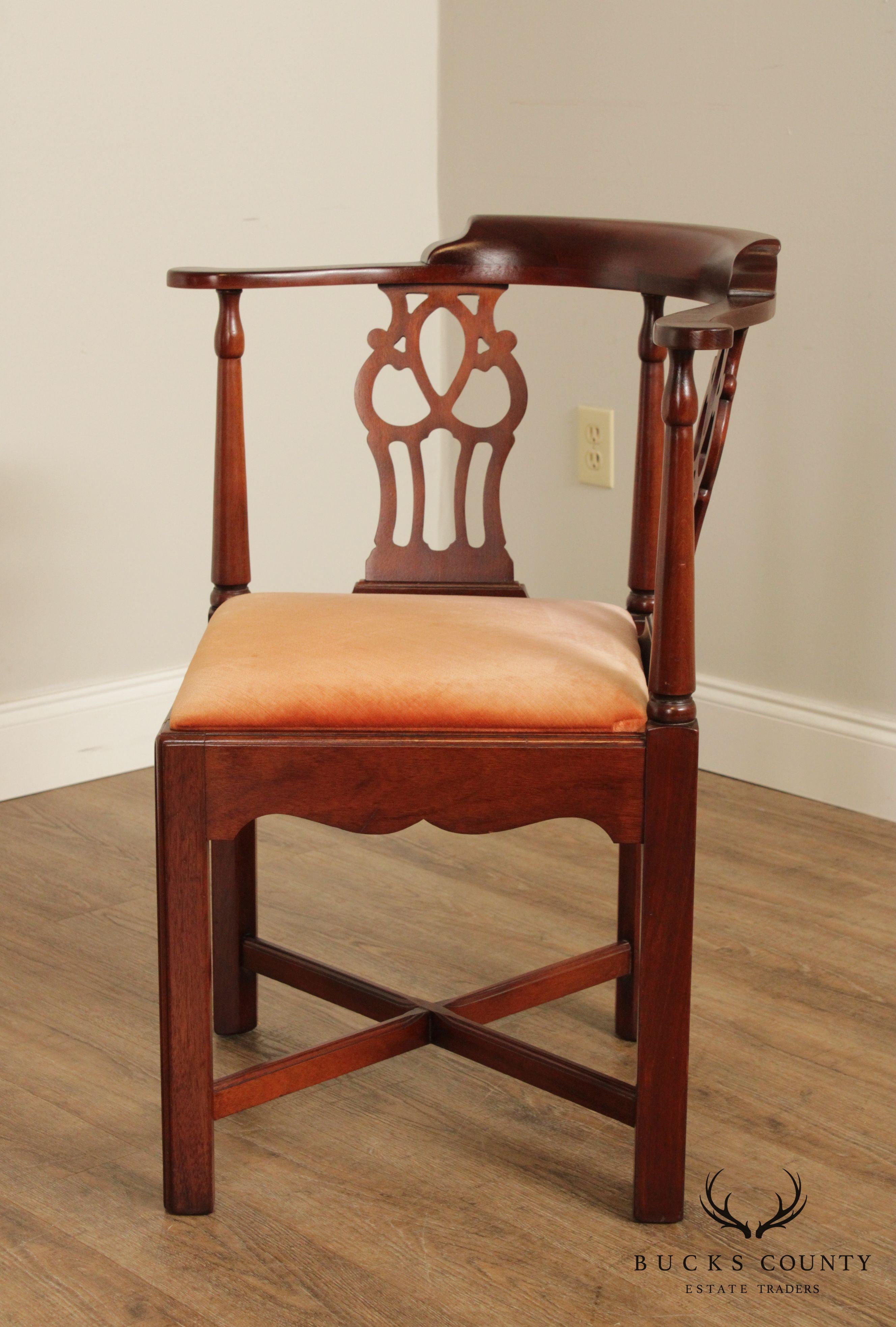 Hickory Chair Mahogany Chippendale Style Corner Chair