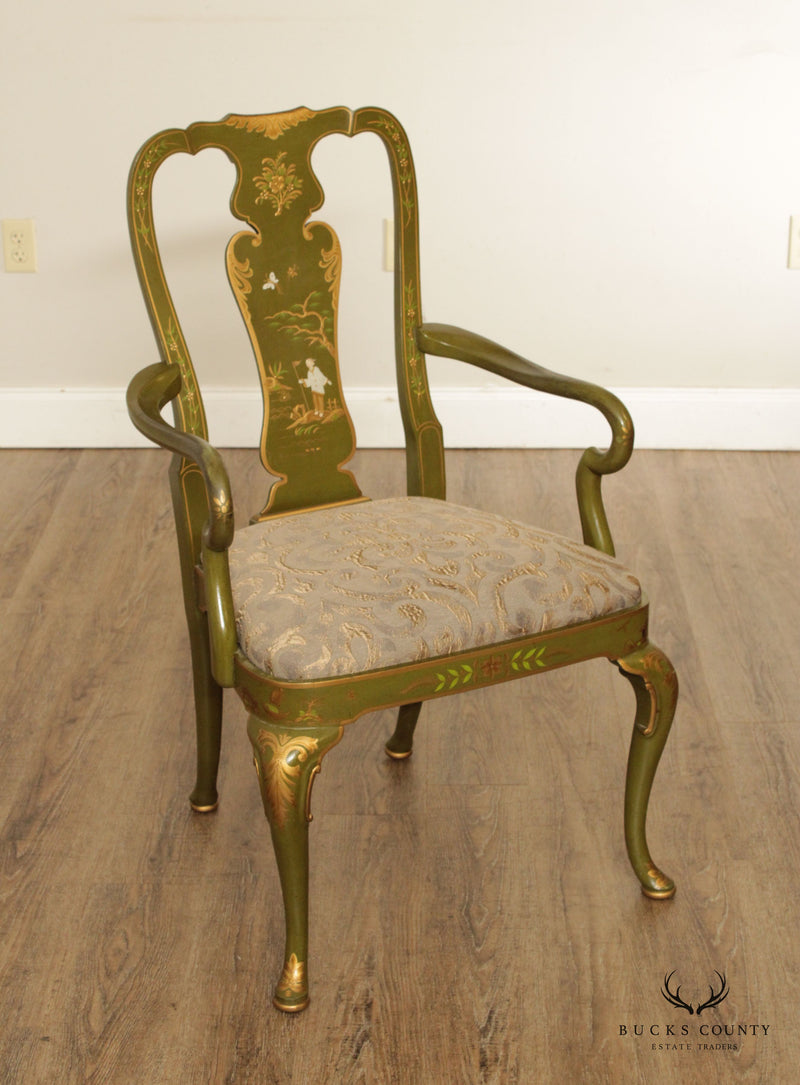Queen Anne Style Chinoiserie Decorated Armchair