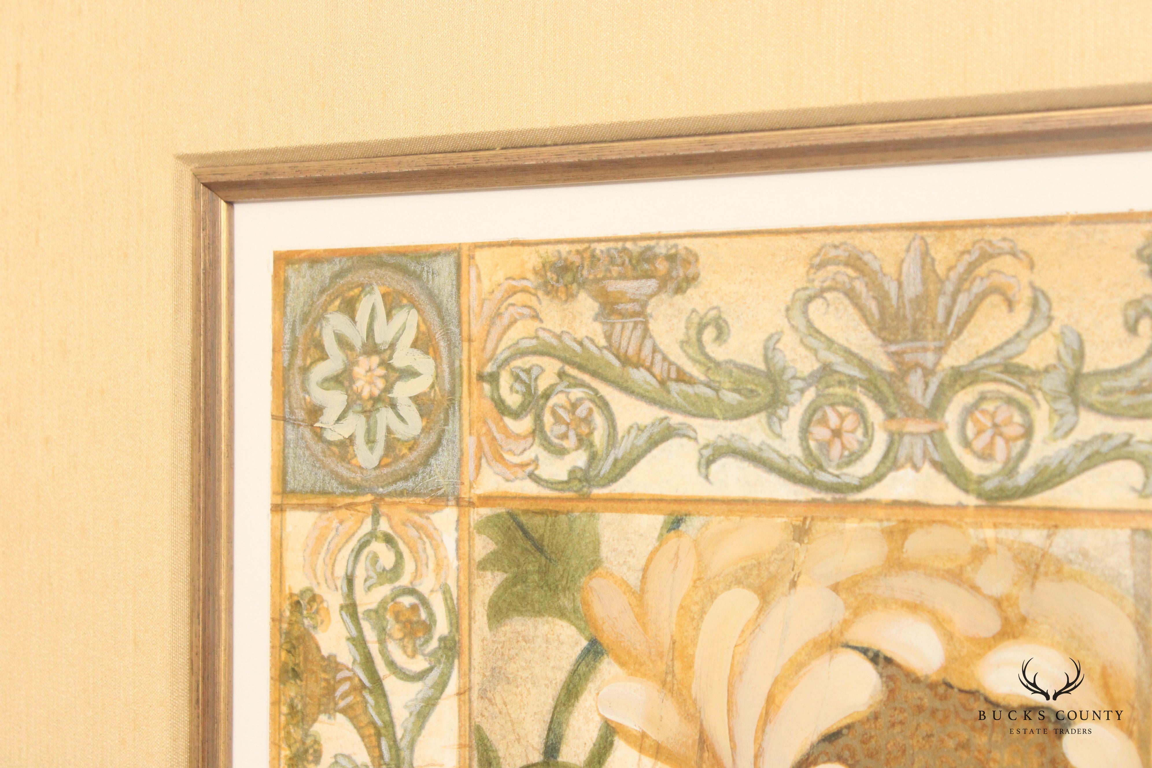 Renaissance Style Floral Architectural Art Print by Elizabeth Jardine