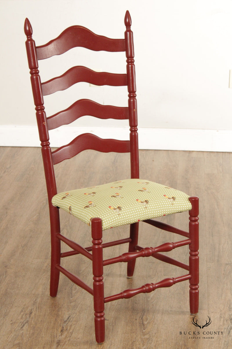 Country Farmhouse Style Set of Seven Painted Ladderback Dining Chairs