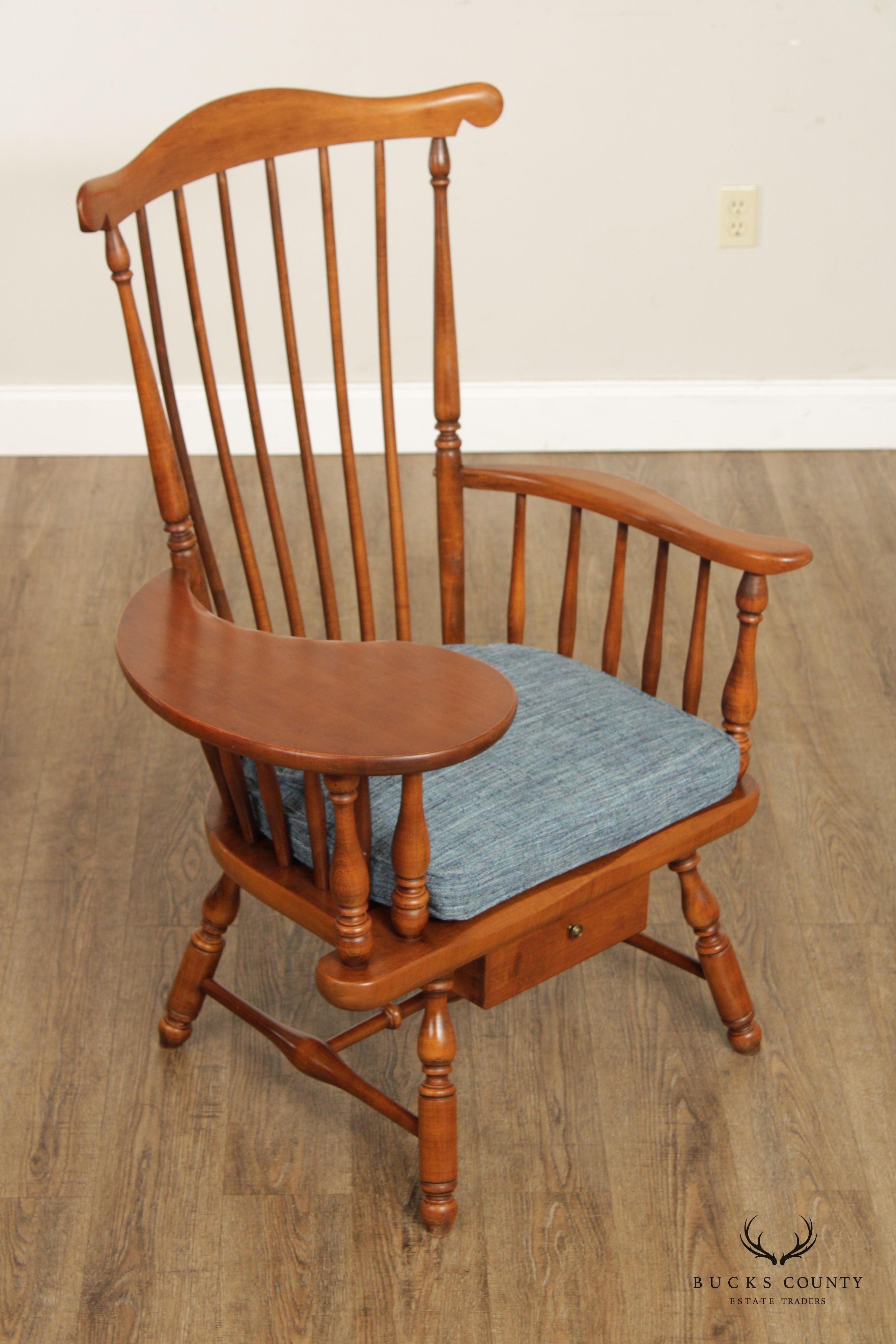 Heywood Wakefield Maple Colonial Windsor Writing Chair