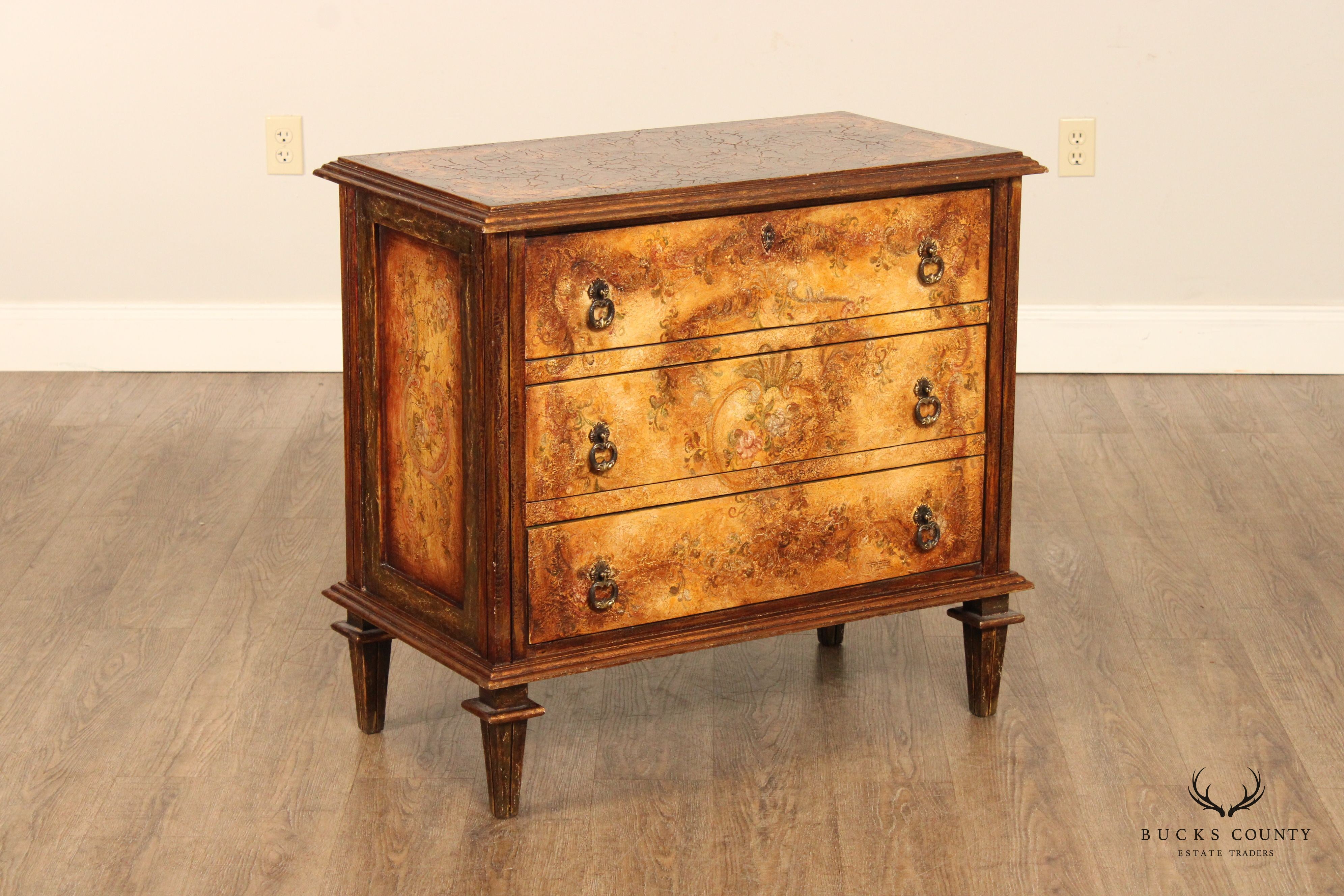 Peter Andrews Italian Neoclassical Style Distressed Finish Chest of Drawers