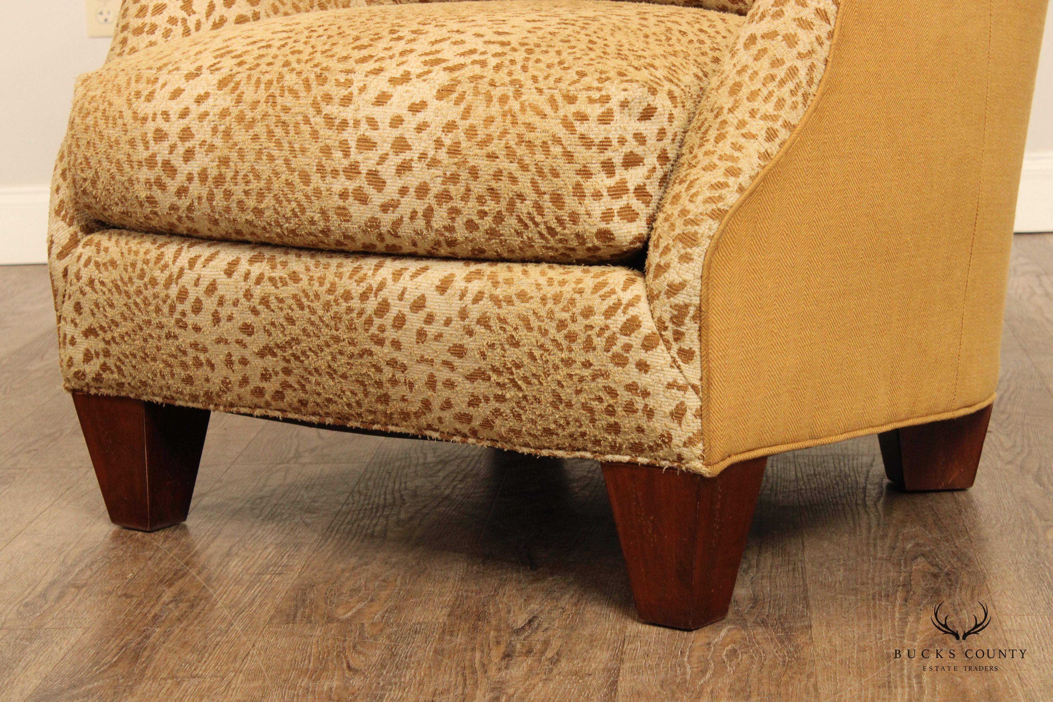 Hickory White Leopard Print Upholstered Club Chair