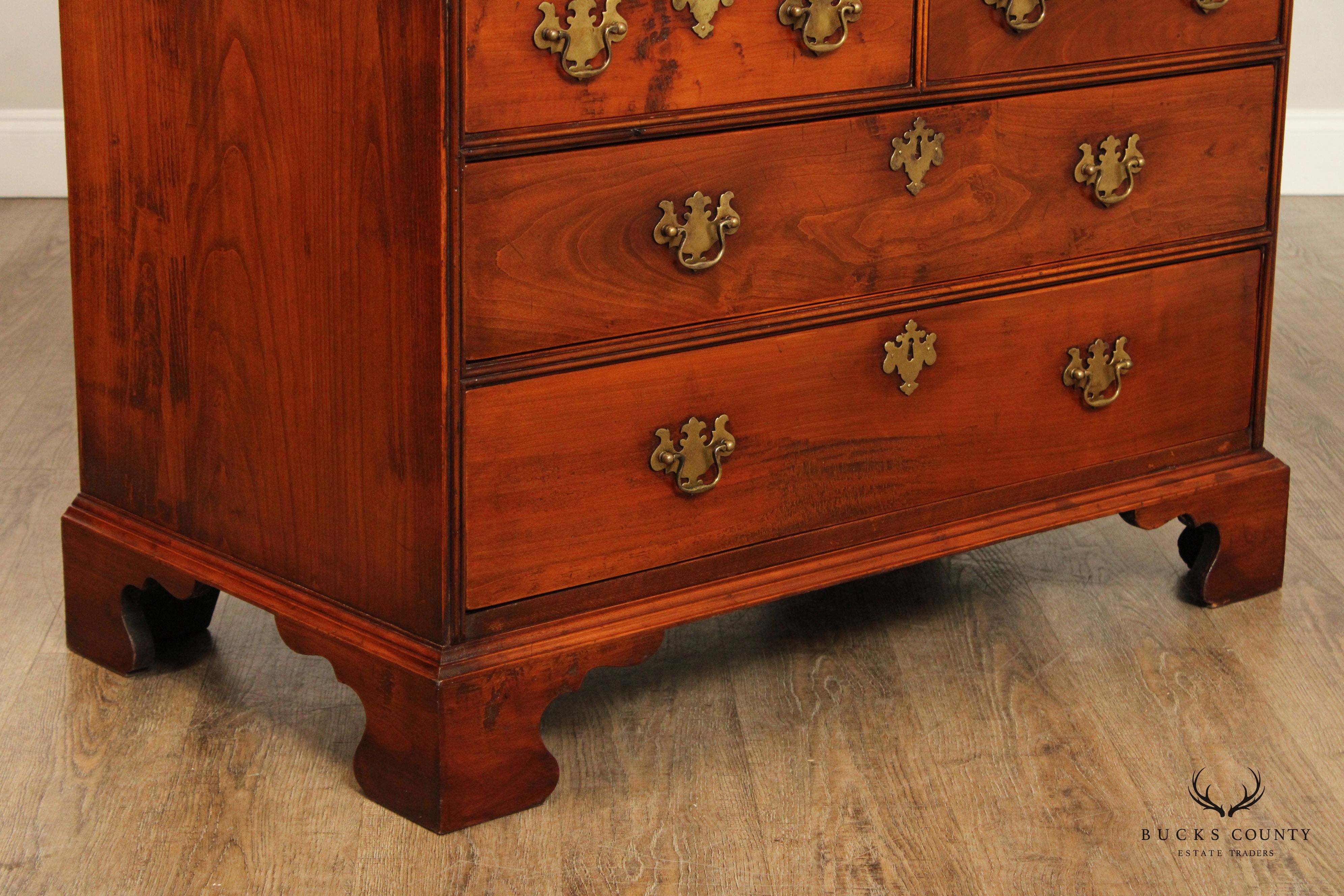 GEORGIAN STYLE STAR INLAID SECRETARY BOOKCASE