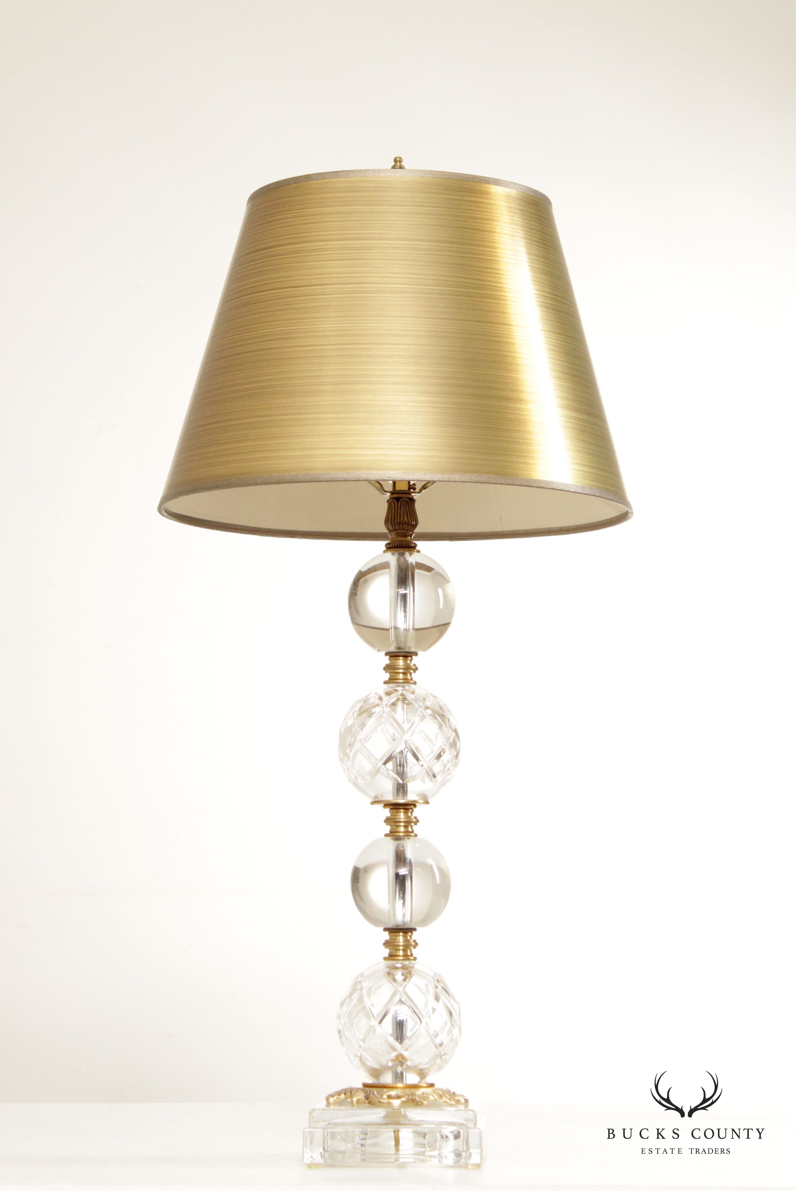 Chelsea House Crystal and Brass Table Lamp