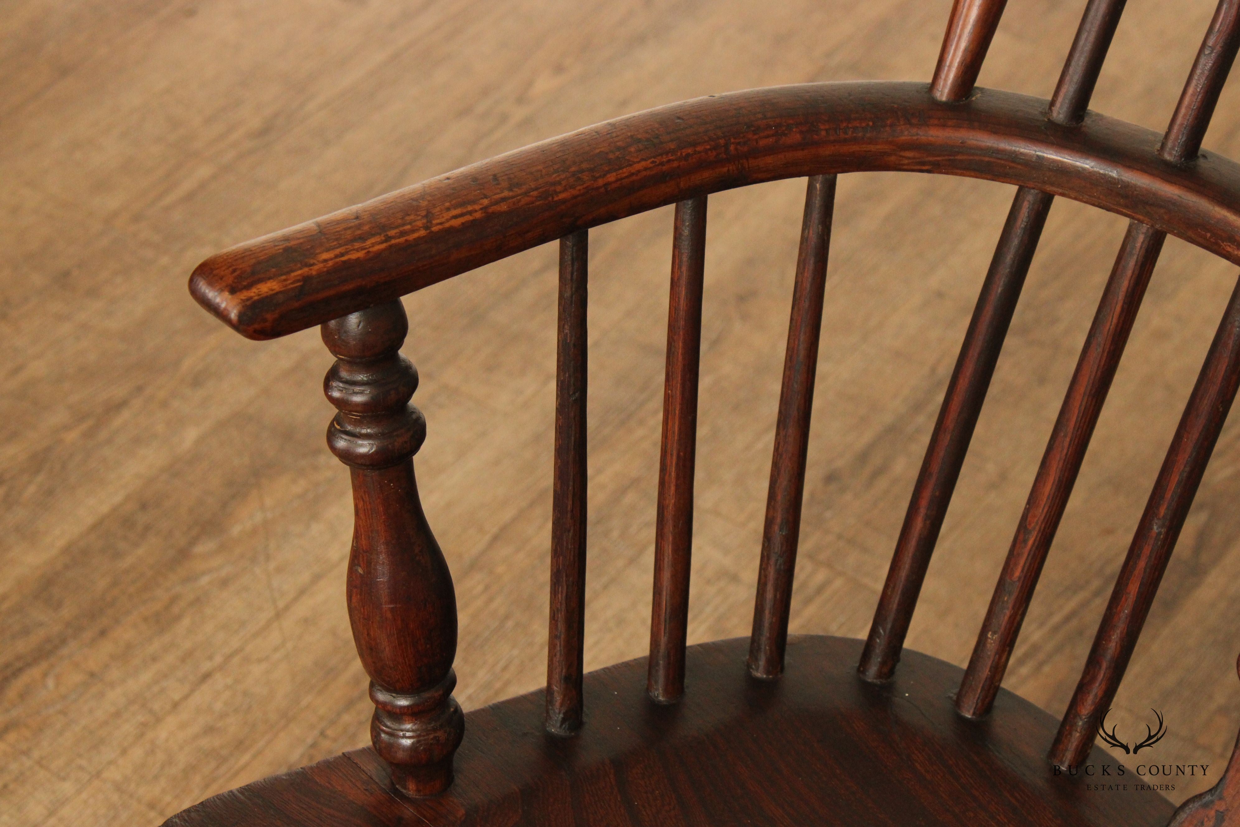 Antique English Elm Windsor Armchair