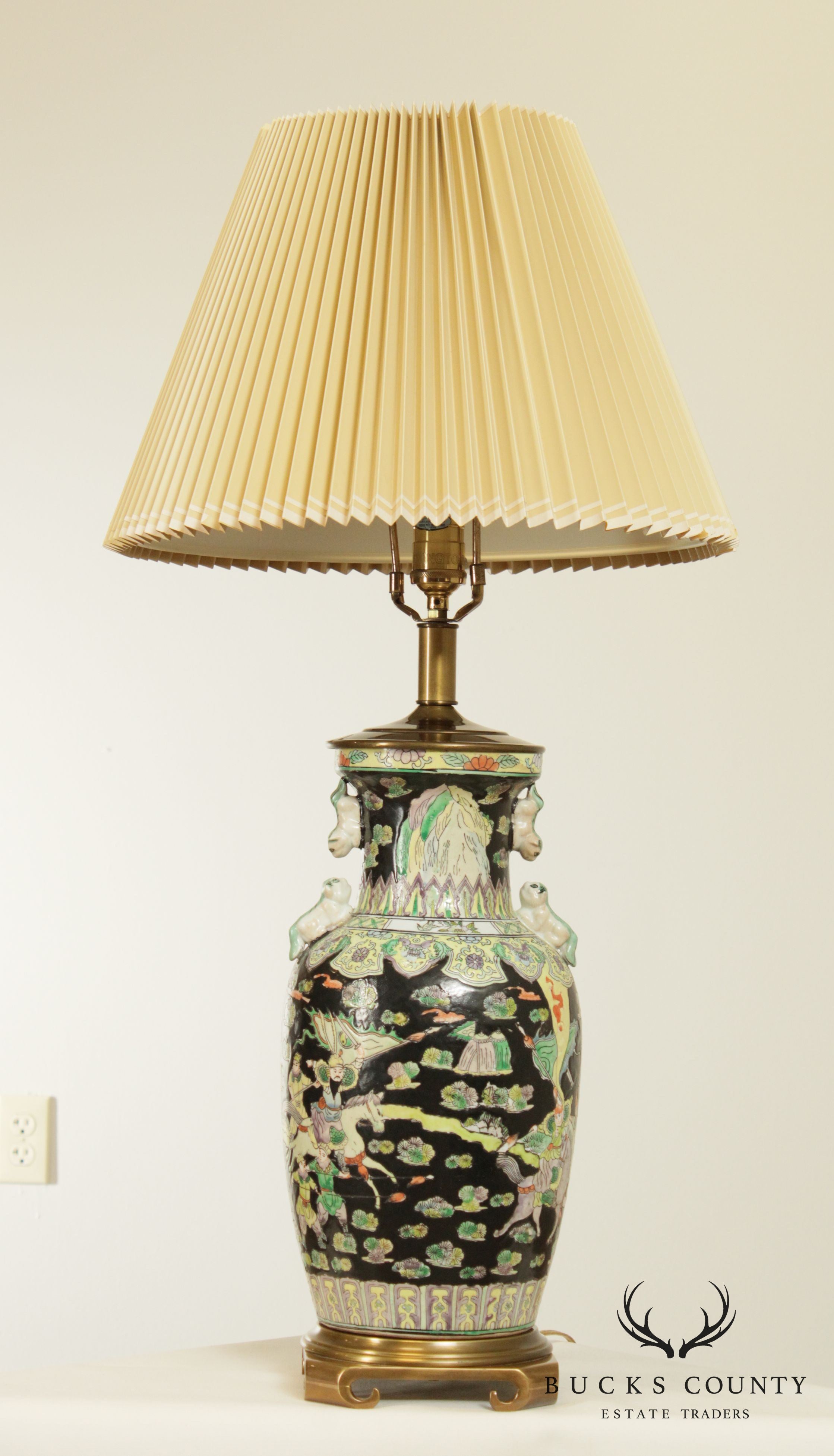 Remington Asian Pottery Brass Base Table Lamp