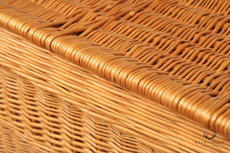 Vintage Traditional Large Wicker Blanket Basket