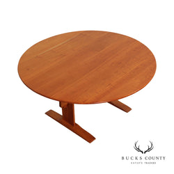 Custom Quality 60 Inch Round Cherry Trestle Dining Table