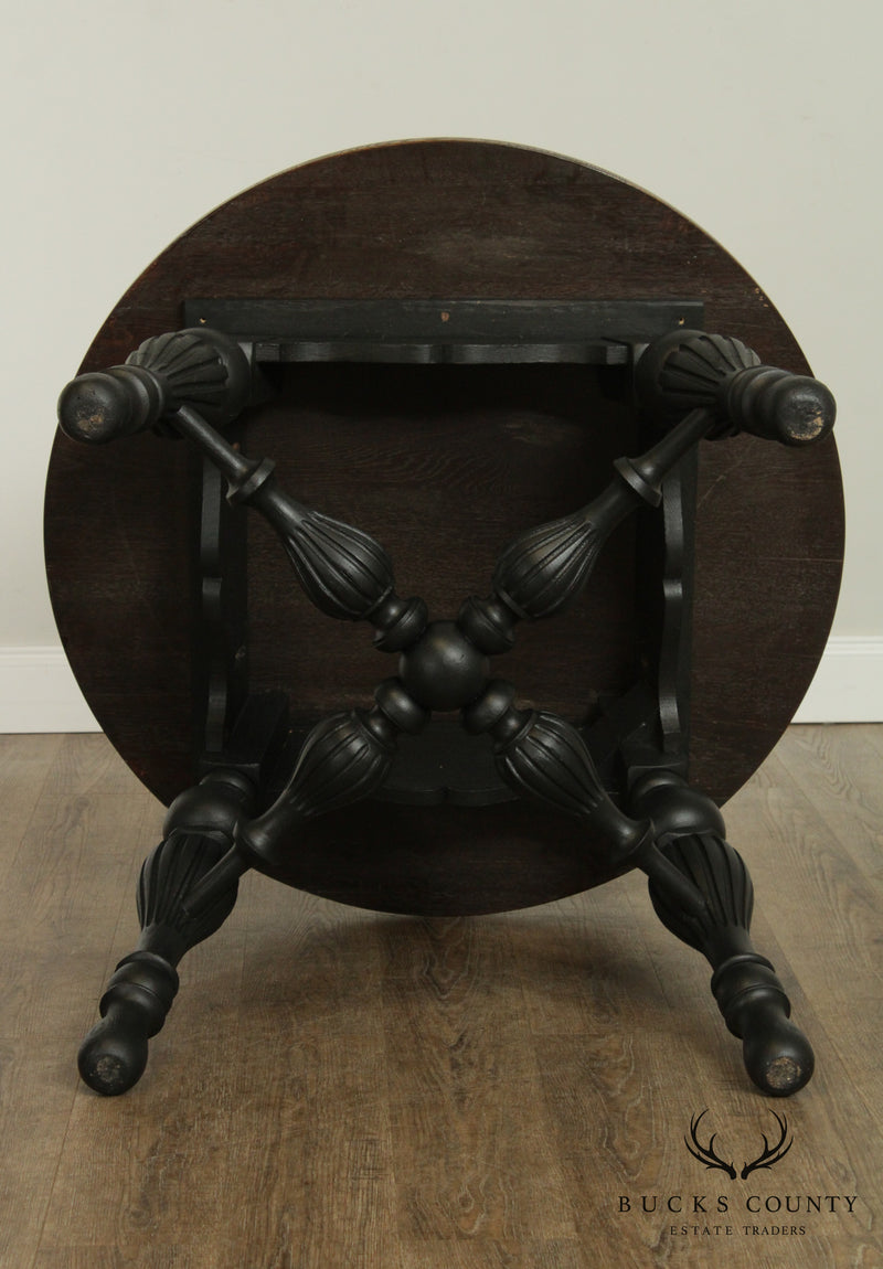 Antique Victorian 36 inch Round Oak Center Table
