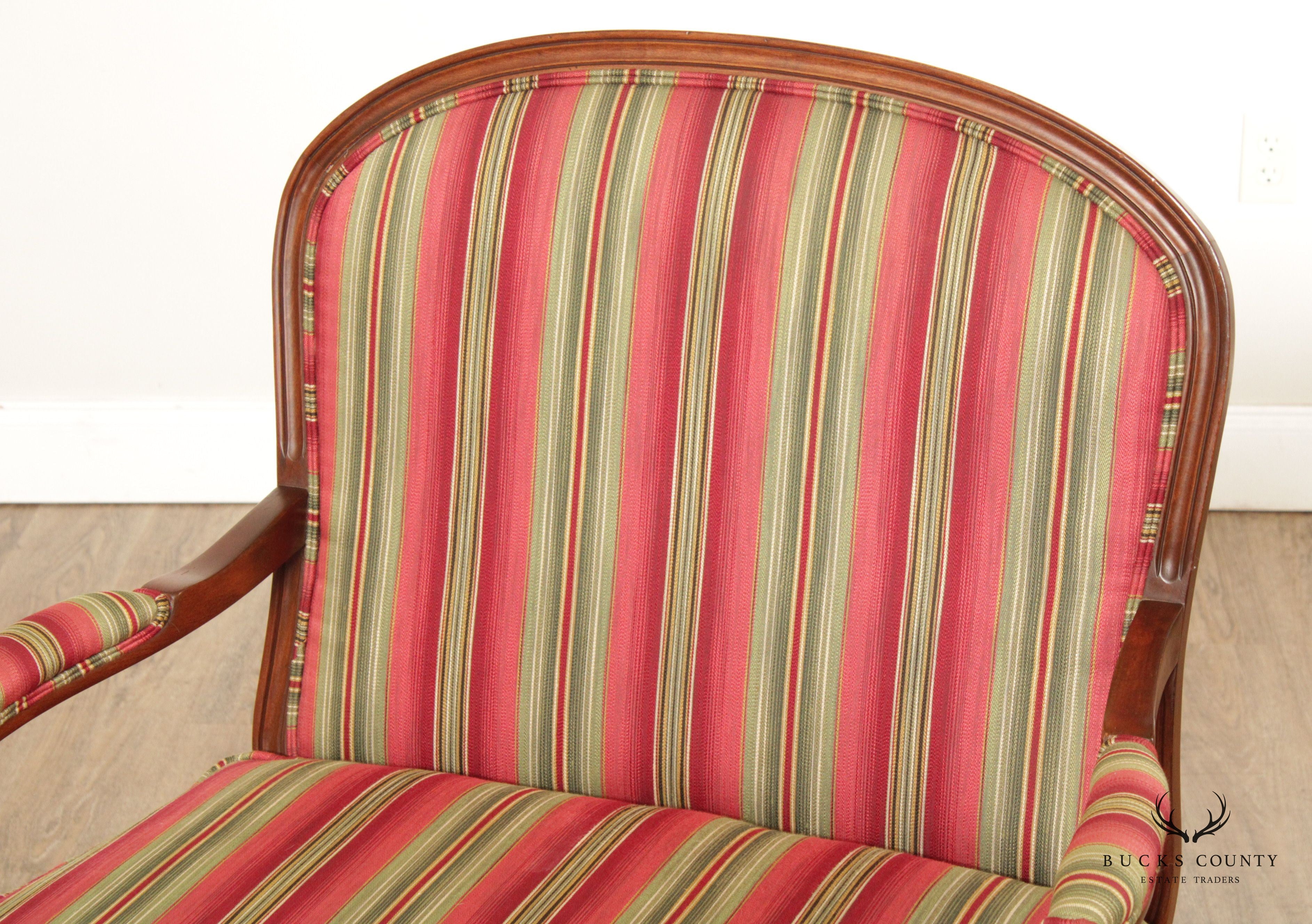 Ethan Allen French Provincial Style Custom Upholstered Armchair