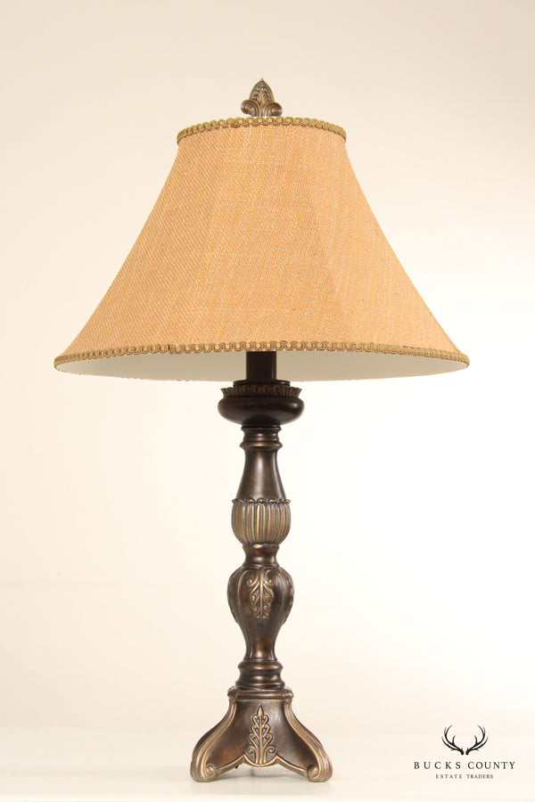 Ethan Allen Traditional Cast Metal Table Lamp with Shade