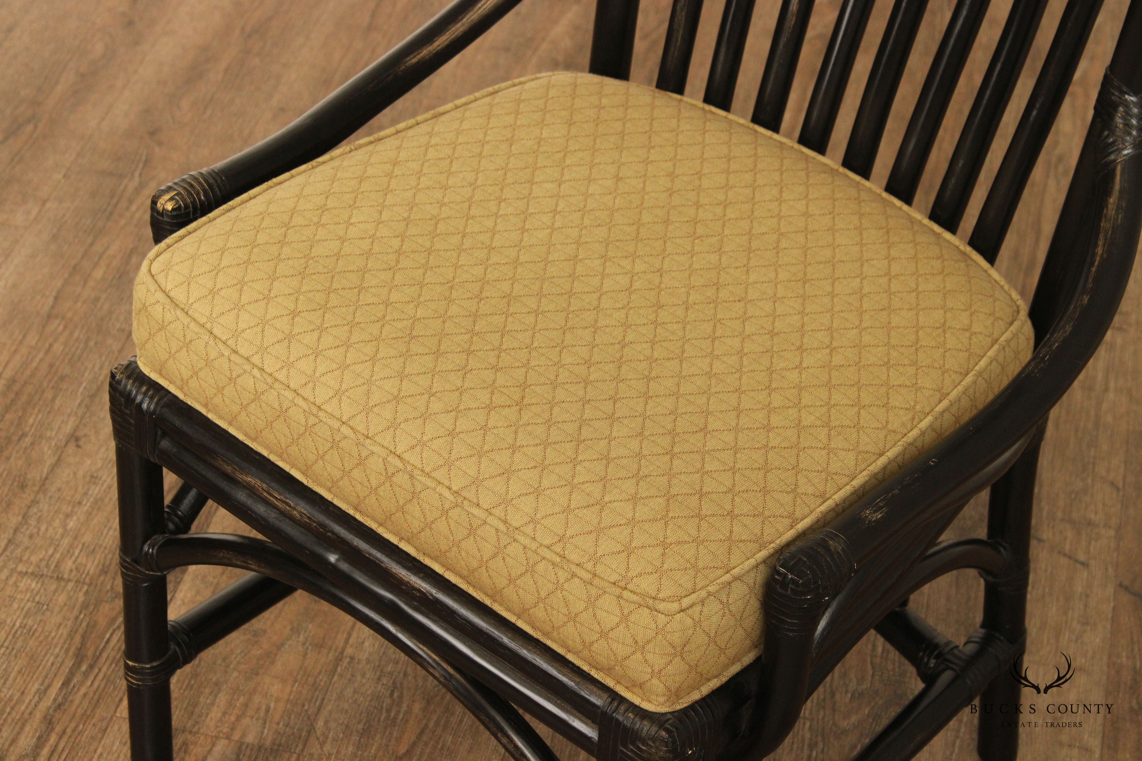 David Francis Set Four Rattan Dining Chairs