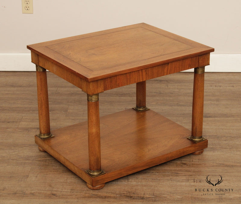 Empire Style Two-Tier Walnut Side Table