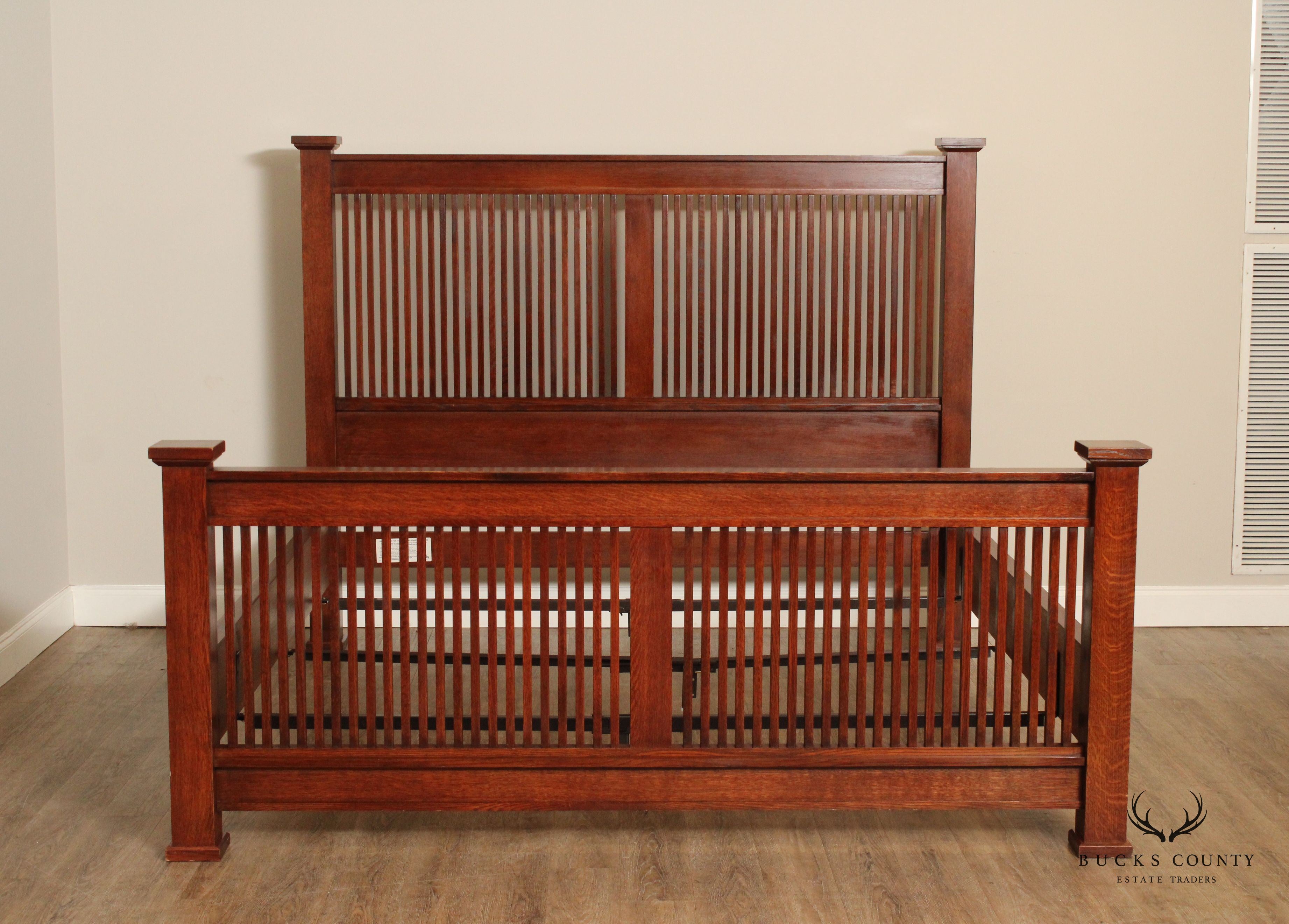 STICKLEY MISSION COLLECTION KING SIZE OAK PRAIRIE BED