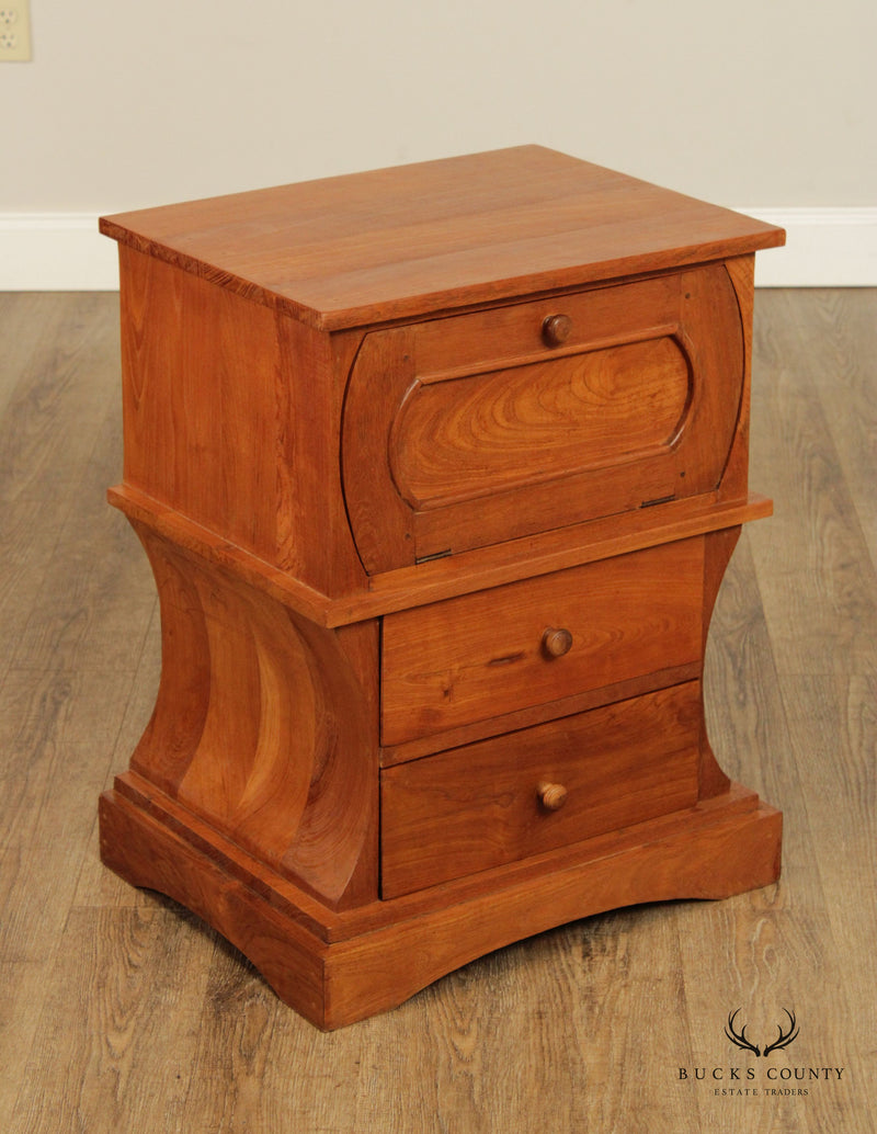 Quality Rustic Hardwood Cabinet Nightstand