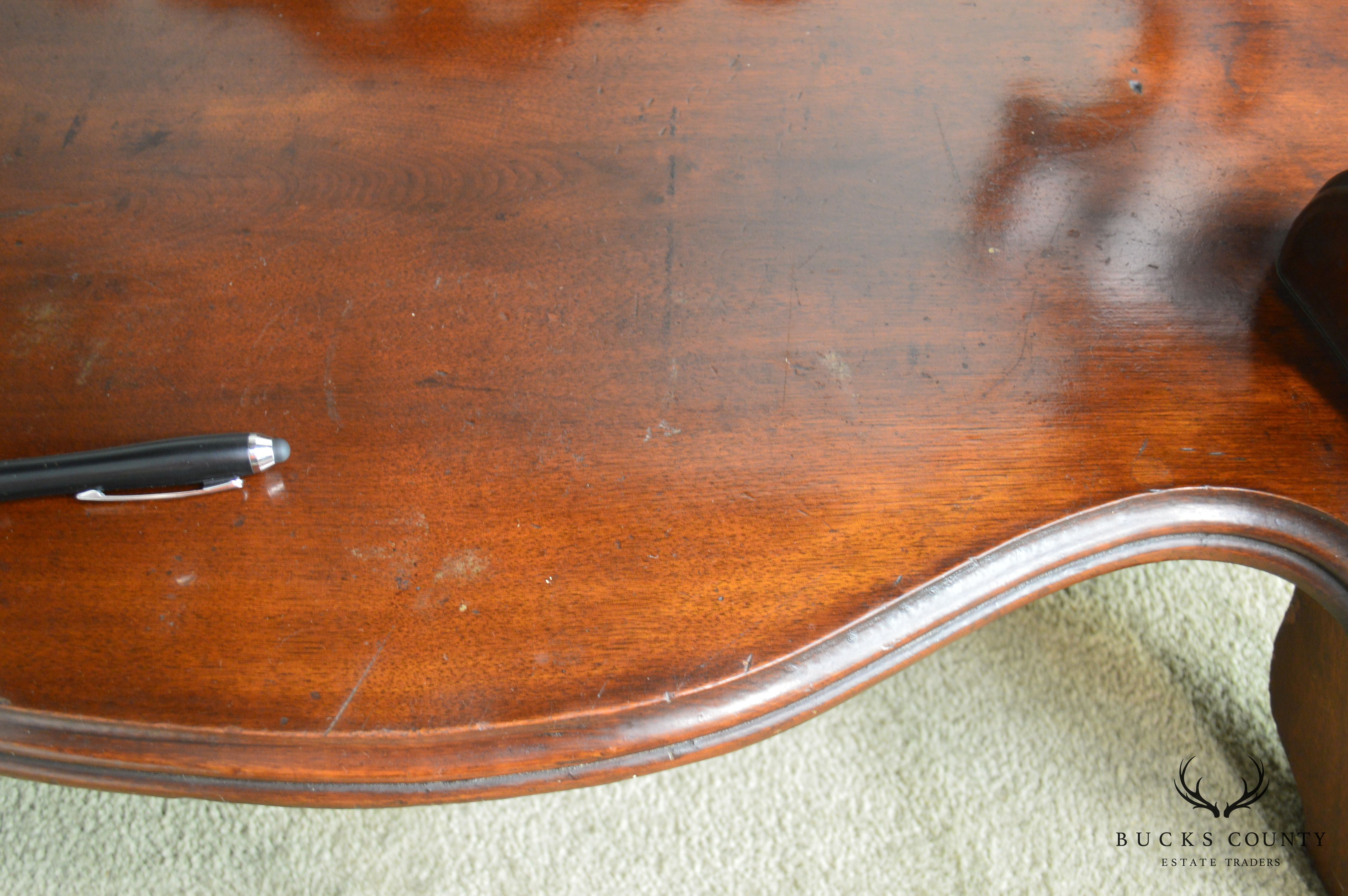 Antique Victorian Walnut Marble Top Console with Mirror