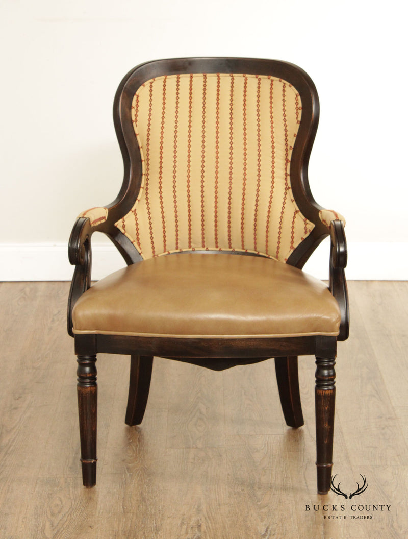 William IV Style Carved Oak Spoonback Fauteuil Armchair