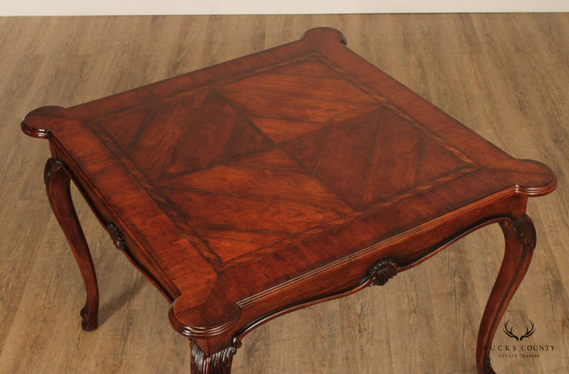 Henredon French Louis XV Style Carved Wood Card Table
