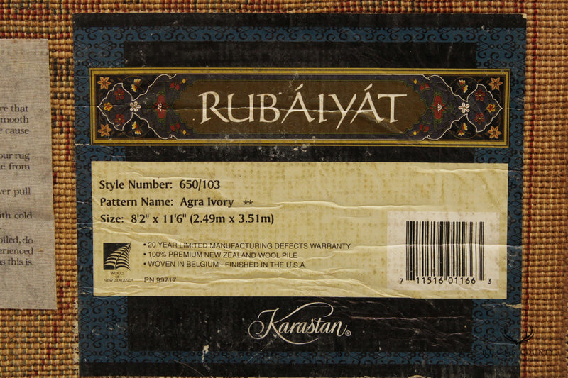 Karastan Rubaiyat 'Agra Ivory' 8' 2 inch x 11' 6 inch Wool Area Rug