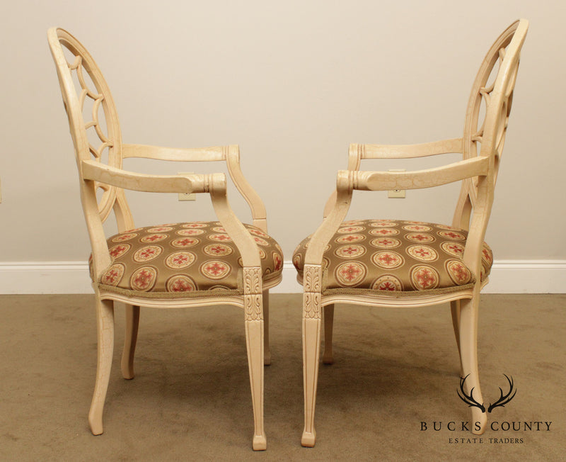 Regency Style Quality Pair Spider Back Armchairs (B)