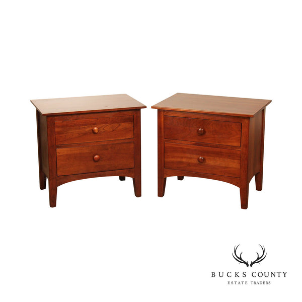 Ethan Allen 'American Impressions' Pair of Cherry Nightstands