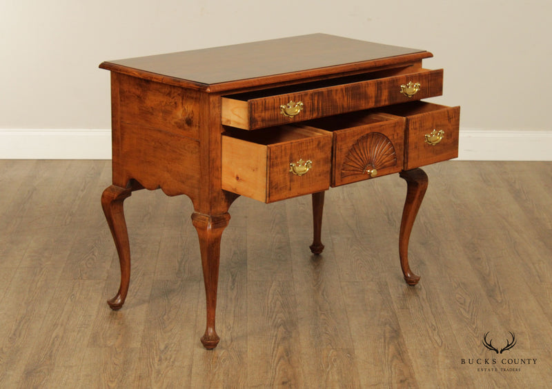 Hand Crafted Queen Anne Style Tiger Maple Lowboy