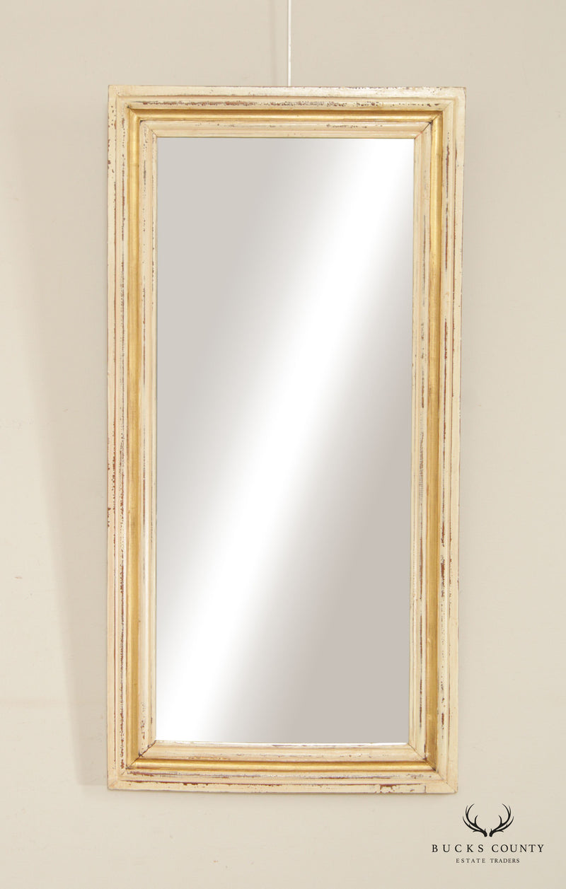 Vintage Rectangular Gold Leaf Distressed Finish Wall Mirror