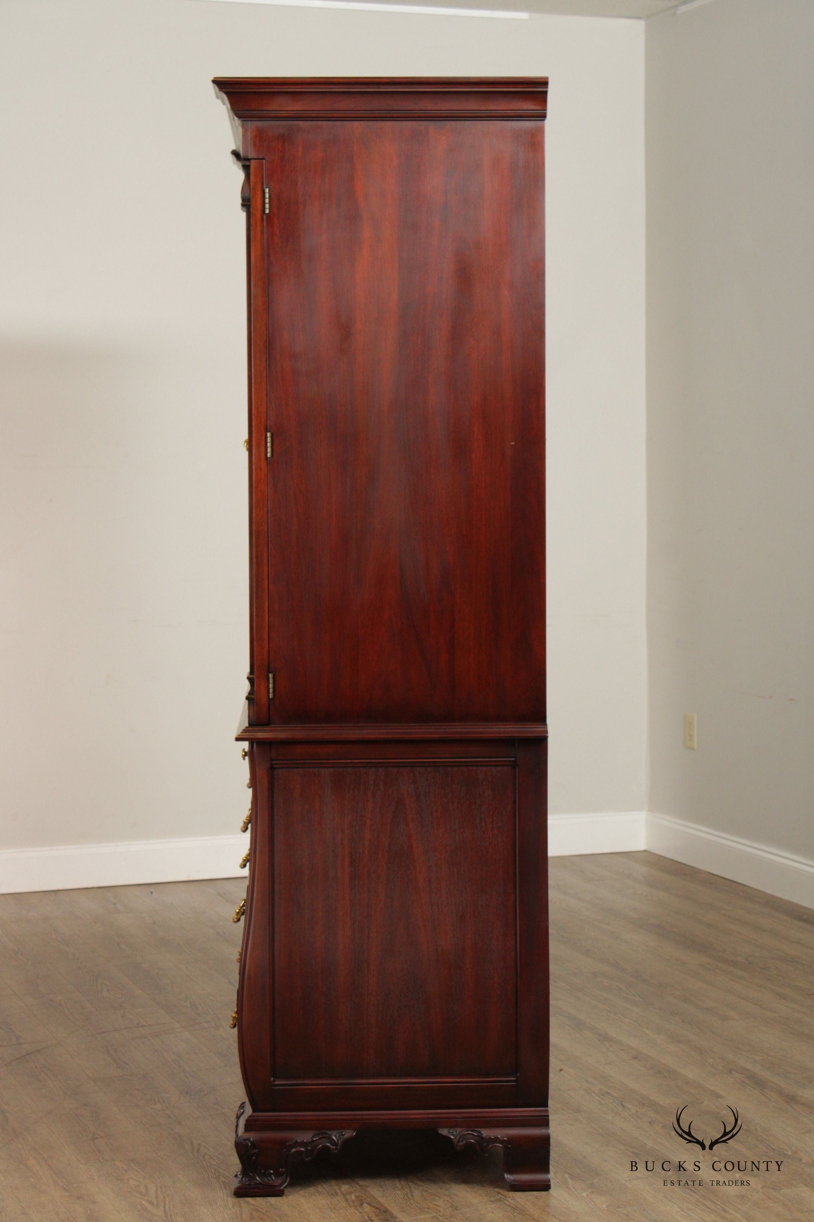 Henkel Harris Mahogany Bombe Armoire Cabinet