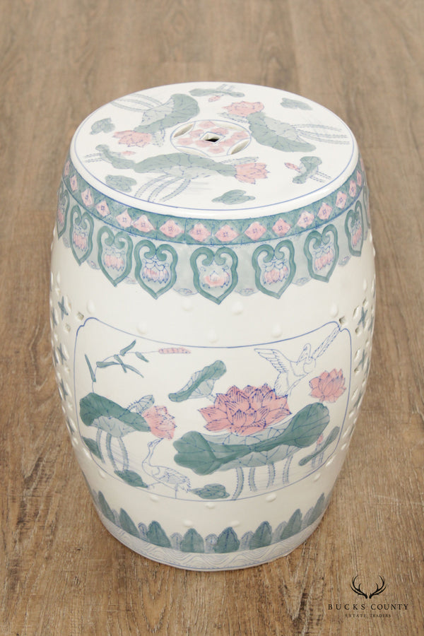 Chinoiserie Decorated Porcelain Garden Stool