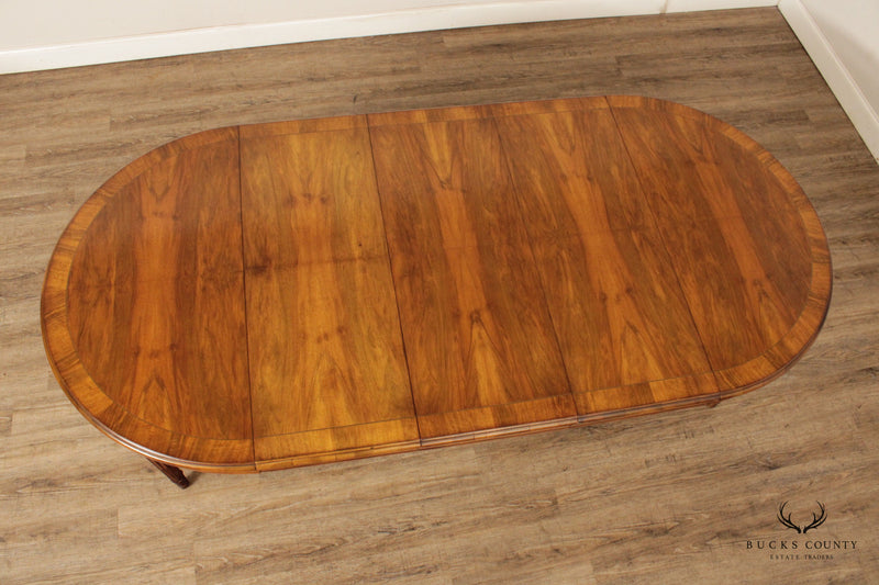 Karges French Louis XVI Style Round Expandable Walnut Dining Table