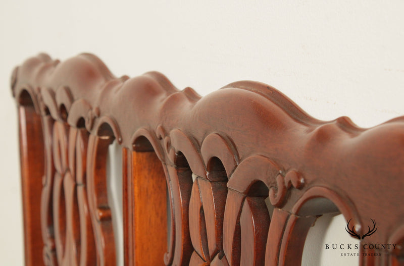 Chippendale Style Carved Mahogany Headboard
