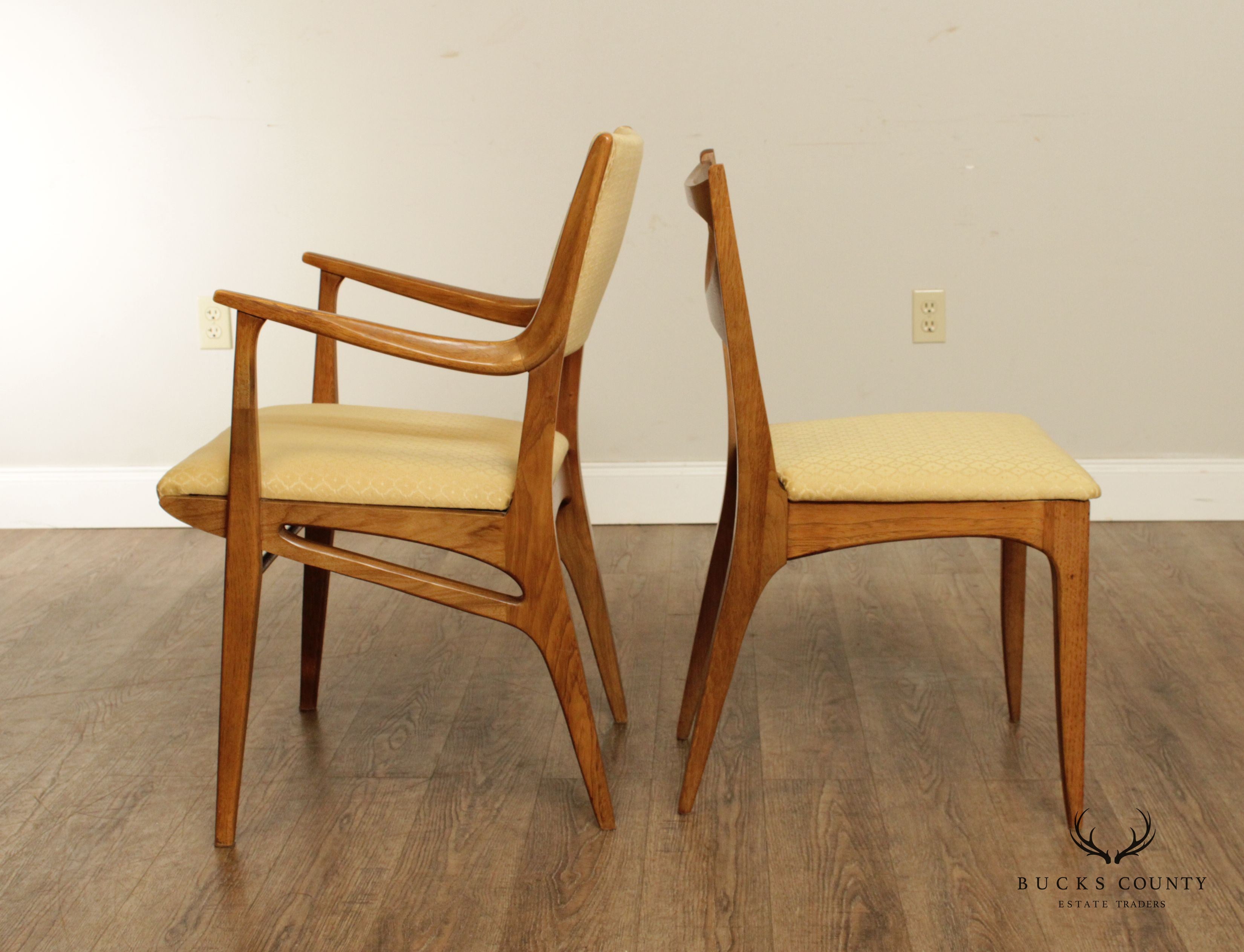 John Van Koert For Drexel Profile Mid Century Modern Set Four Dining Chairs