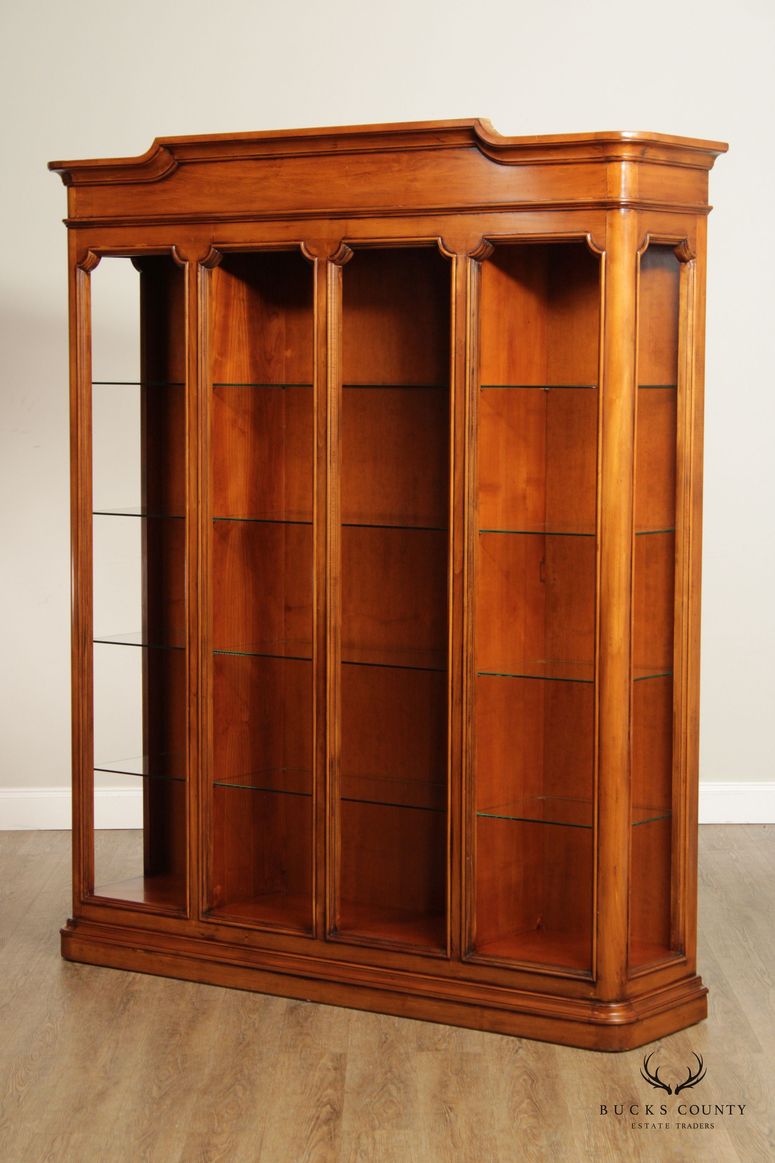 Francesco Molon Louis Philippe Style Cherry Illuminated Bookcase Etagere