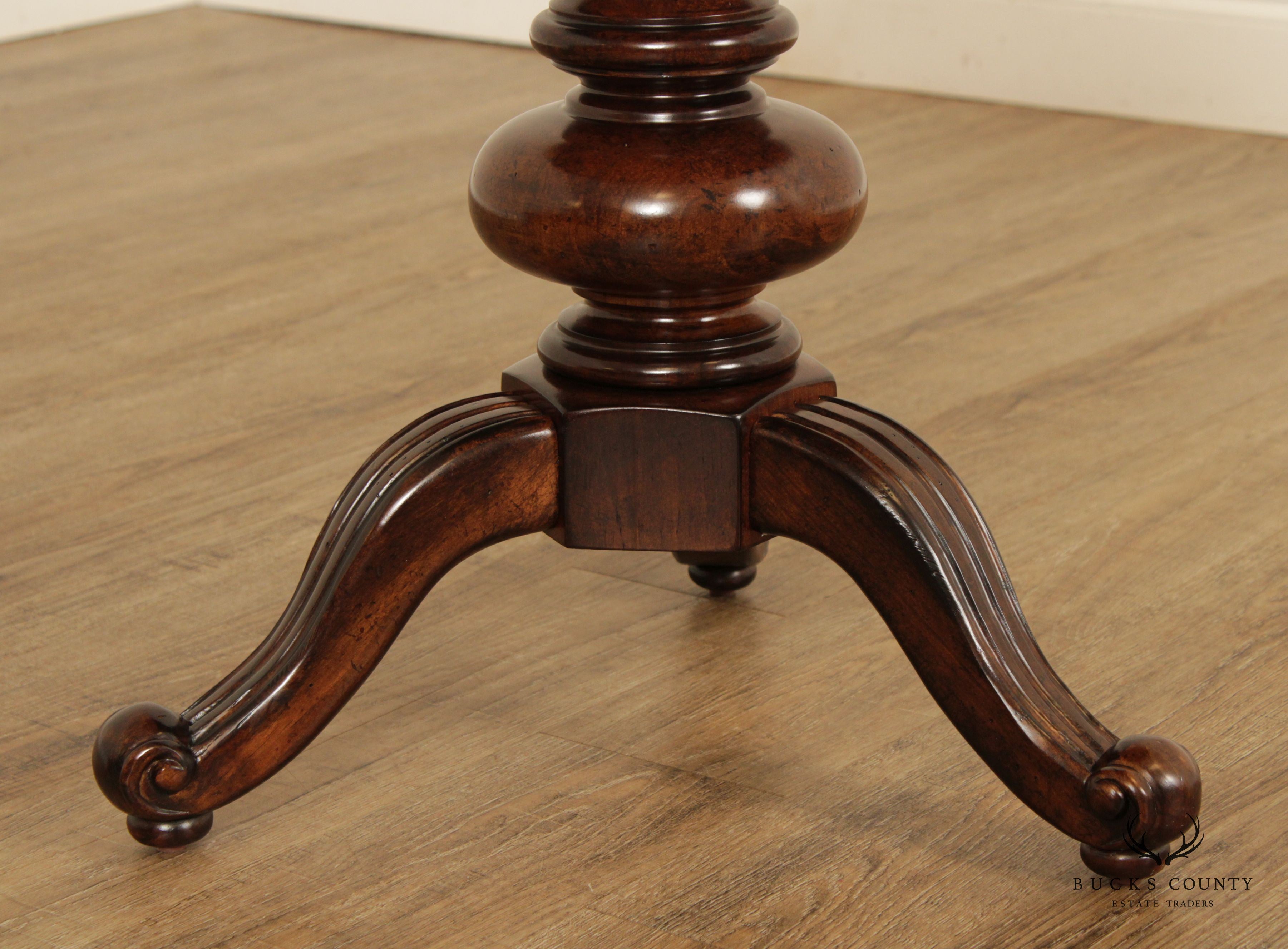 Italian Regency Style Marble Top Pedestal Side Table