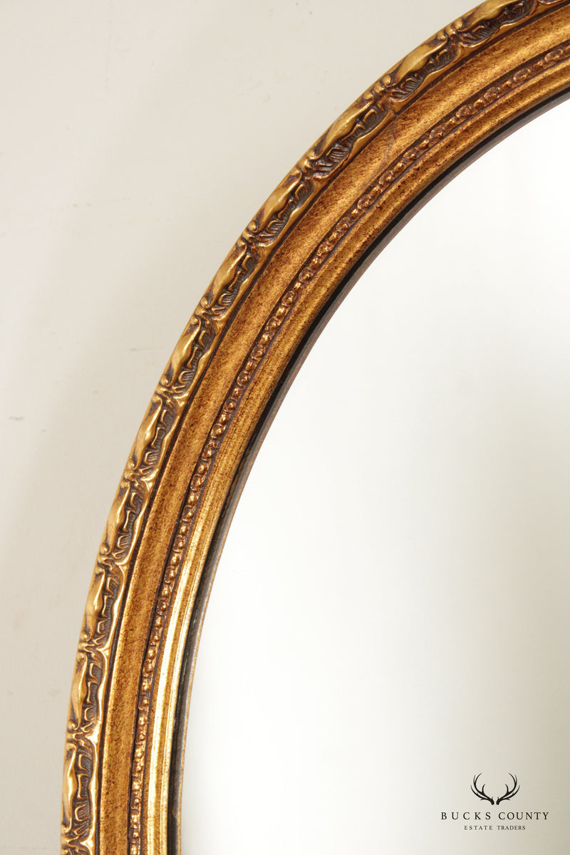 La Barge Hollywood Regency Style Oval Gold Painted Frame Mirror