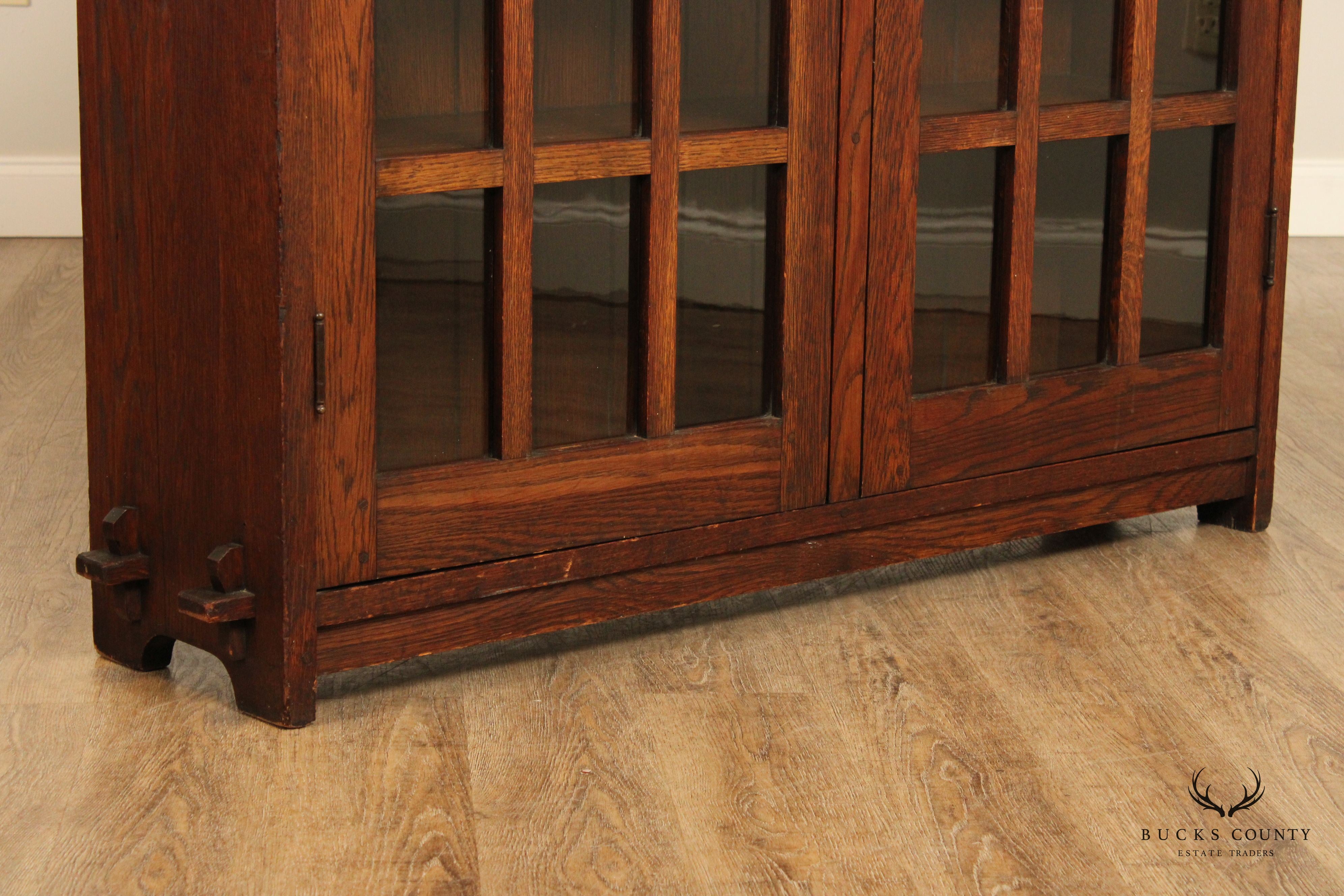 L. & J.G. Stickley Antique Mission Oak Two-Door Bookcase