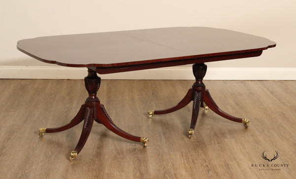 Kindel Mahogany Double Pedestal Extendable Dining Table