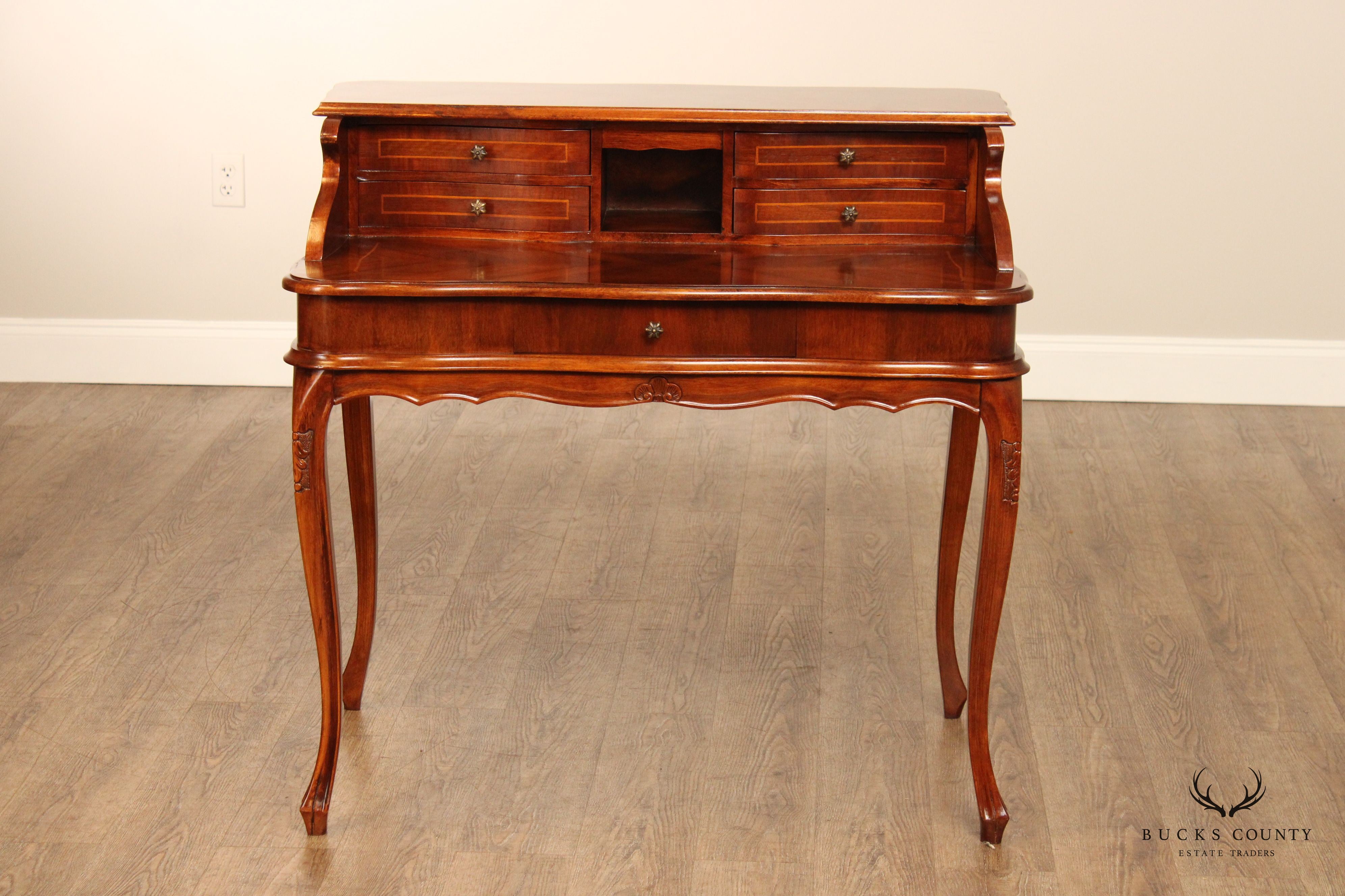 Italian Provincial Louis XV Style Walnut Writing Desk