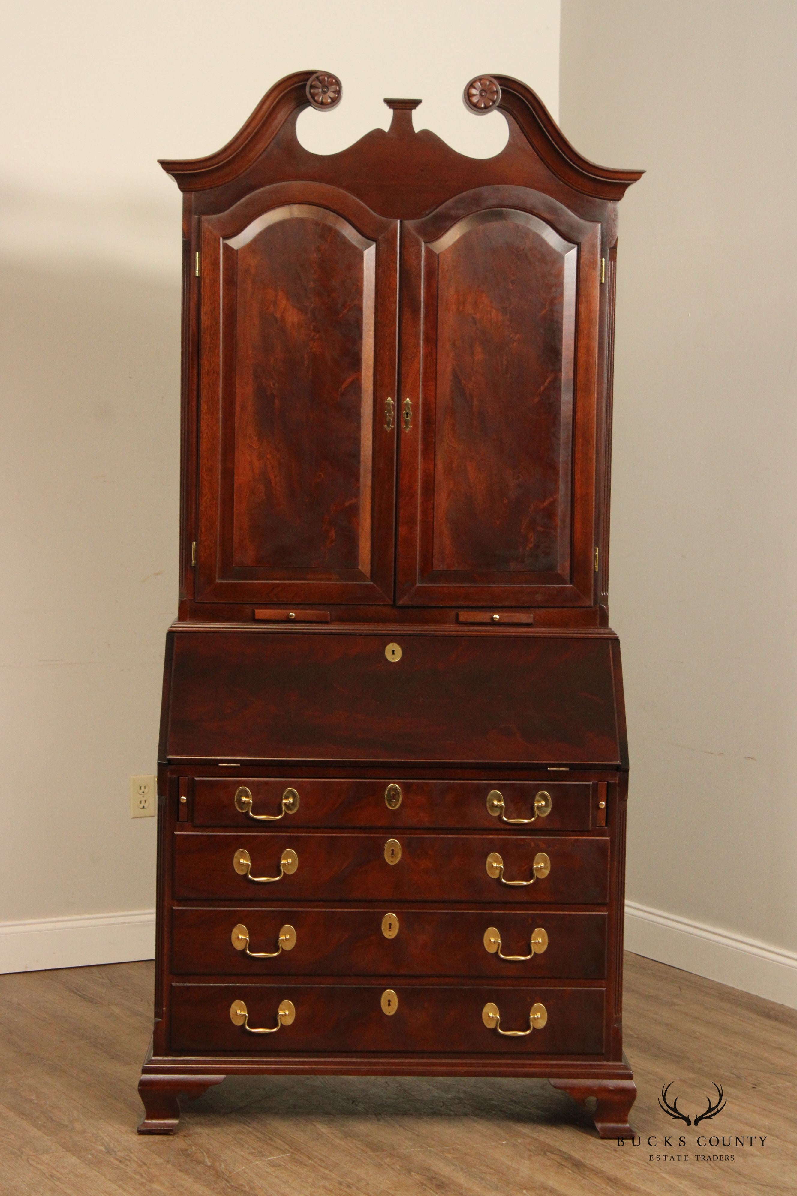 Chippendale Style High Quality Mahogany Secretary Desk