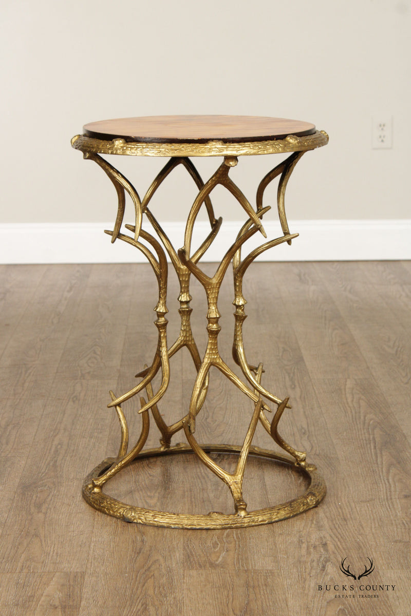 Rustic Style Contemporary Faux Antler Side Table
