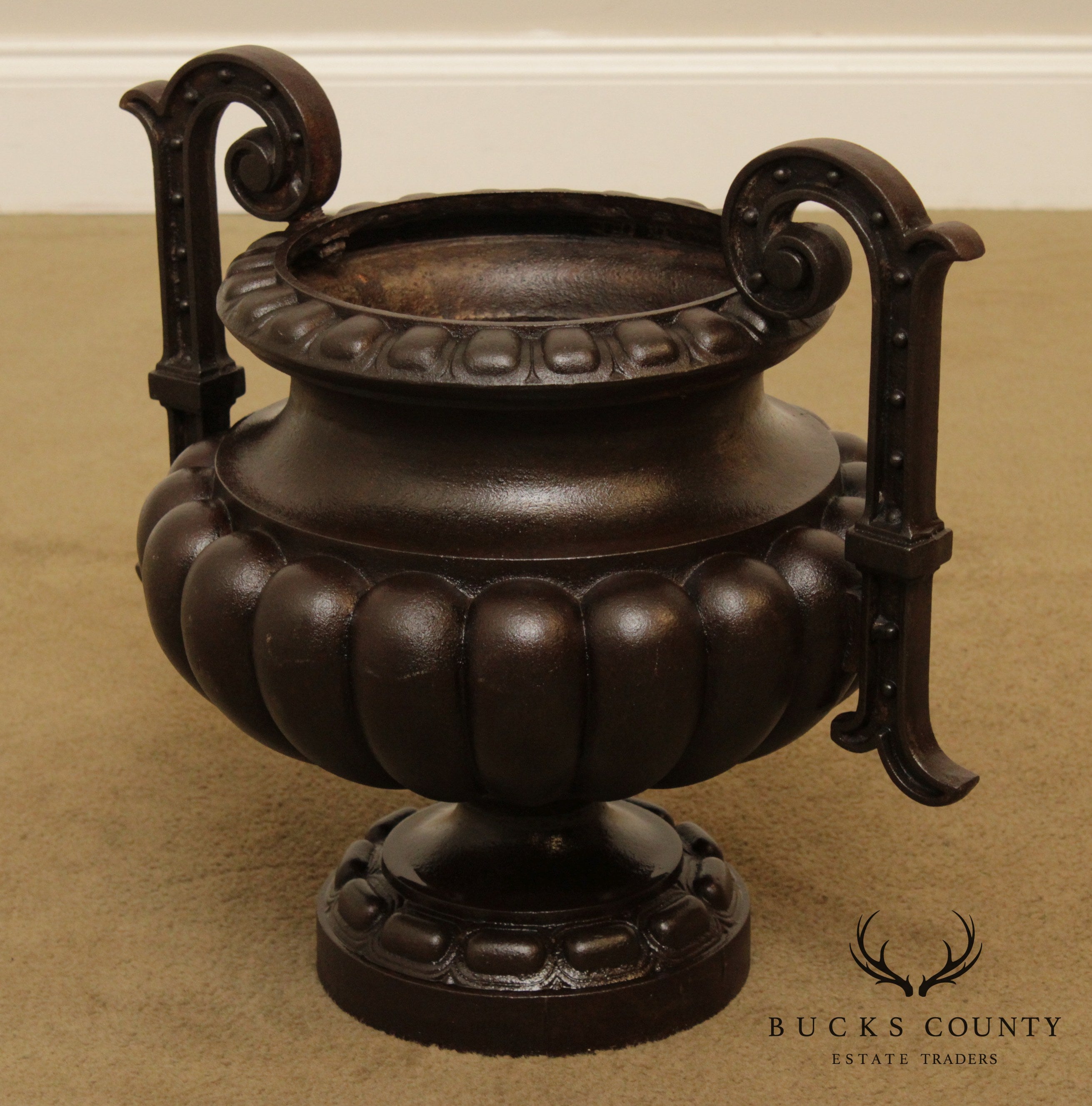 Antique pair Cast Iron Urns