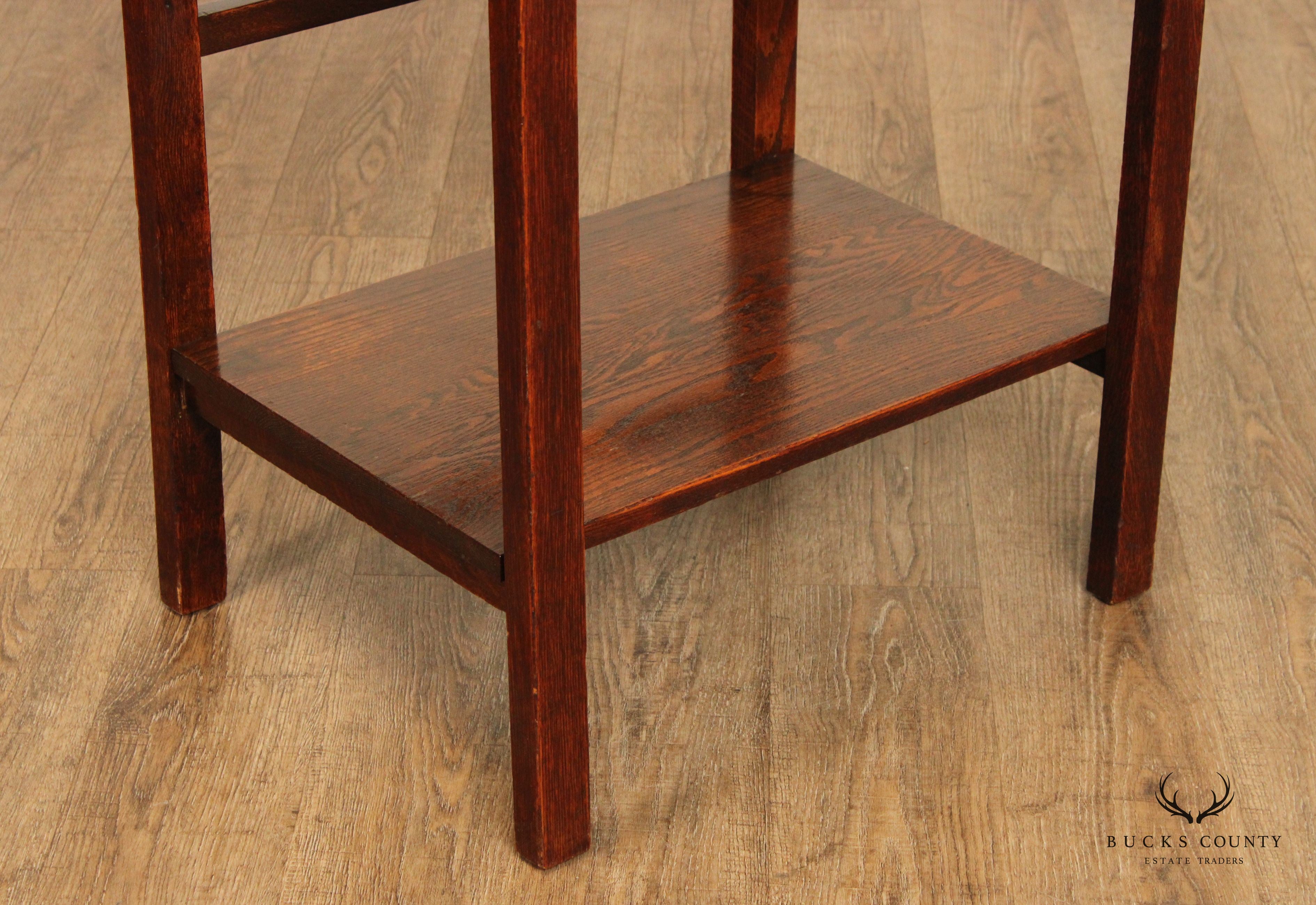 Antique Arts & Crafts Oak Shaving Stand